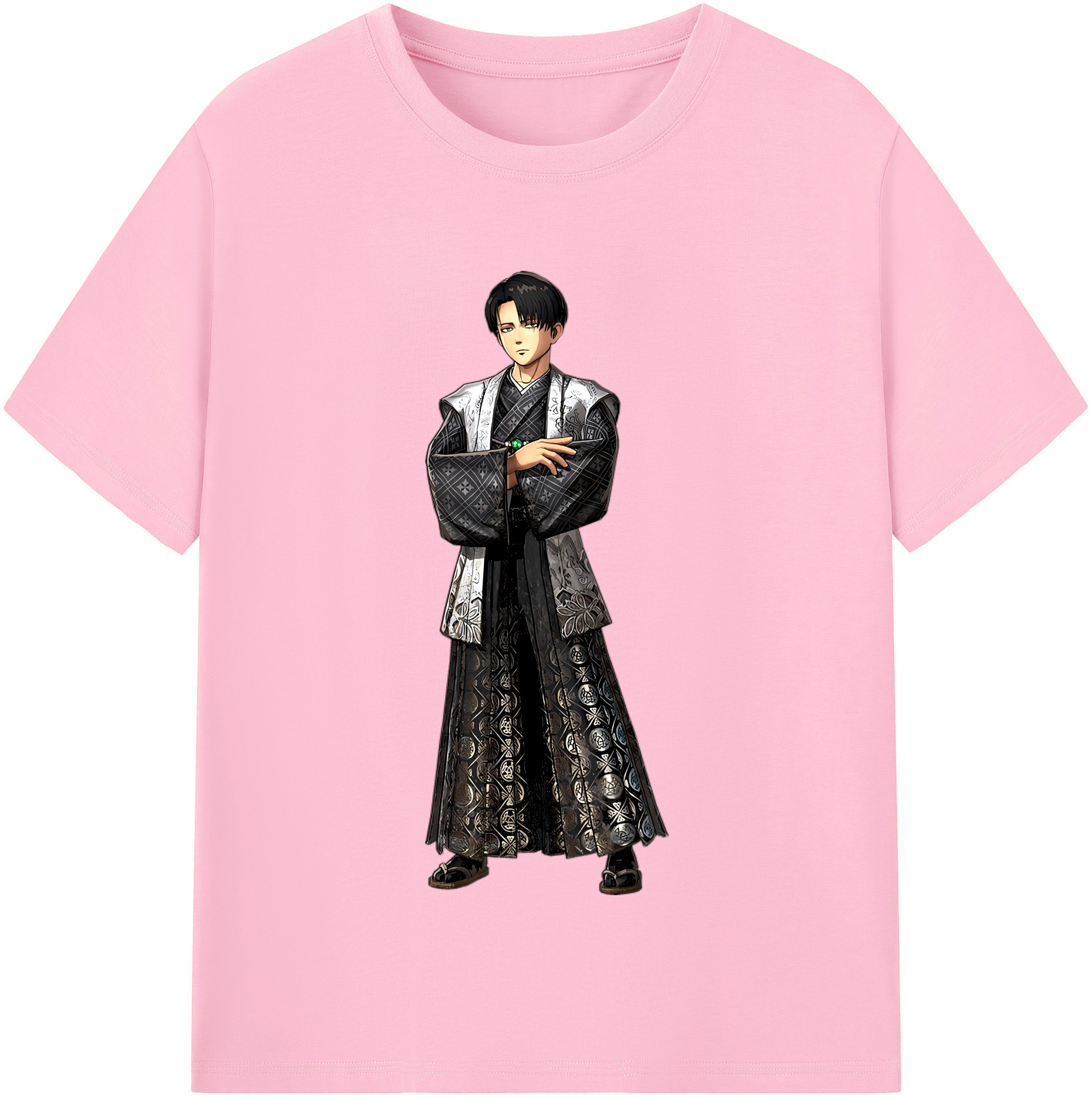 （画像用） 進撃の巨人 リヴァイ·アッカーマン Attack on Titan Levi Ackerman 綿100％半袖Tシャツ（フロントプリント）