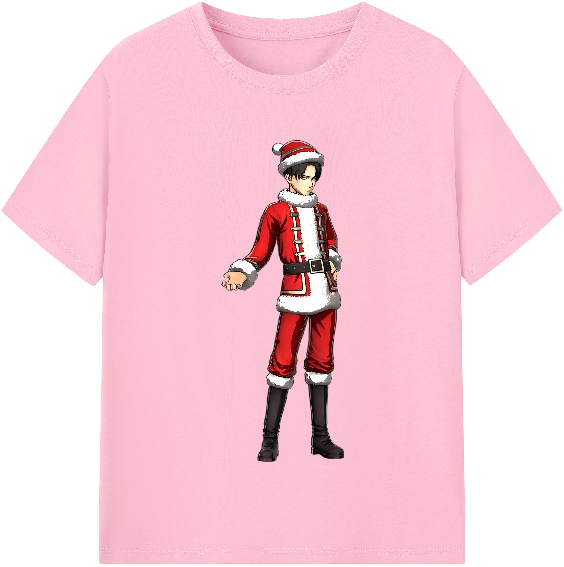 （画像用） 進撃の巨人 リヴァイ·アッカーマン Attack on Titan Levi Ackerman 綿100％半袖Tシャツ（フロントプリント）