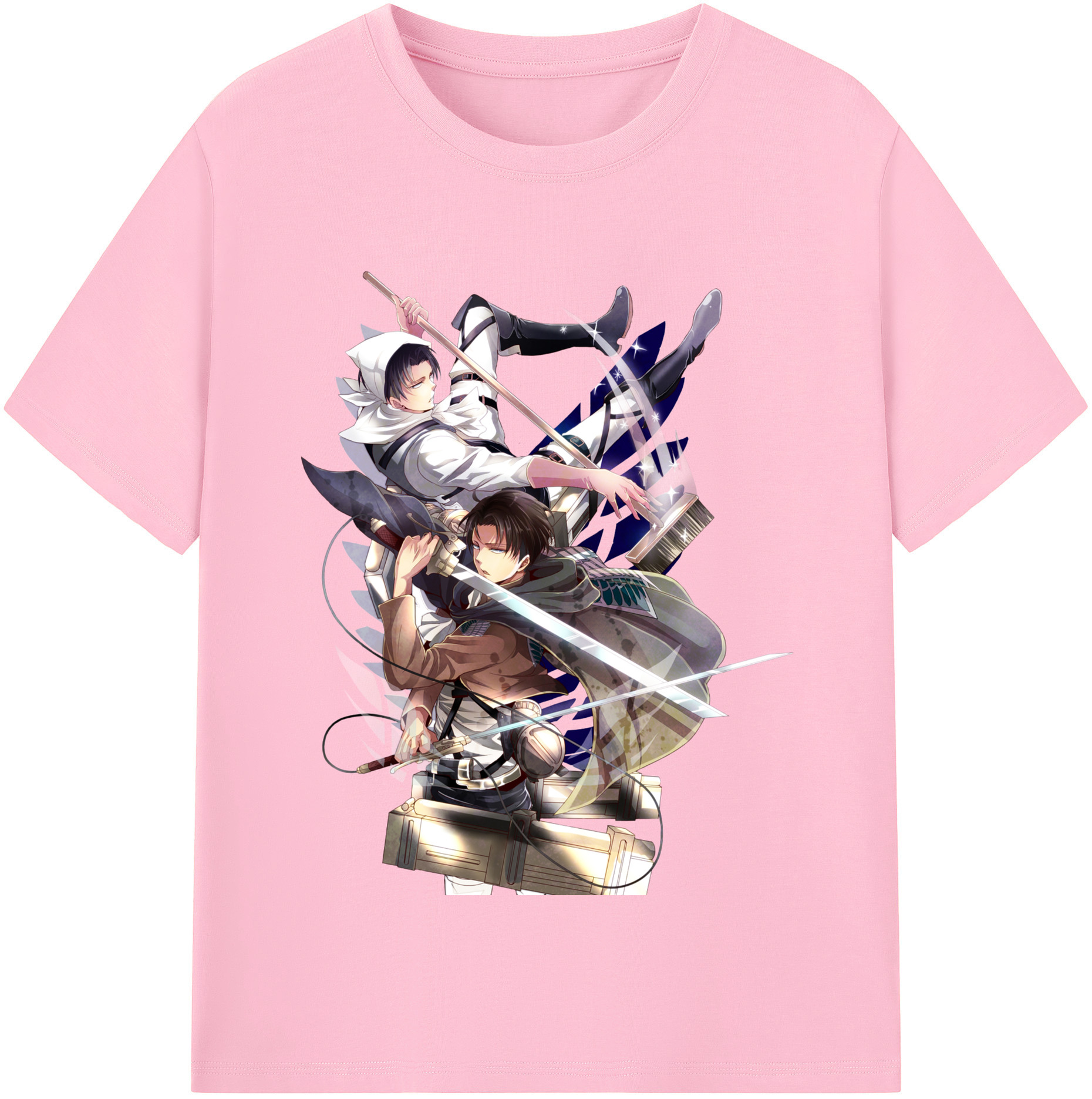 （画像用） 進撃の巨人 リヴァイ·アッカーマン Attack on Titan Levi Ackerman 綿100％半袖Tシャツ（フロントプリント）