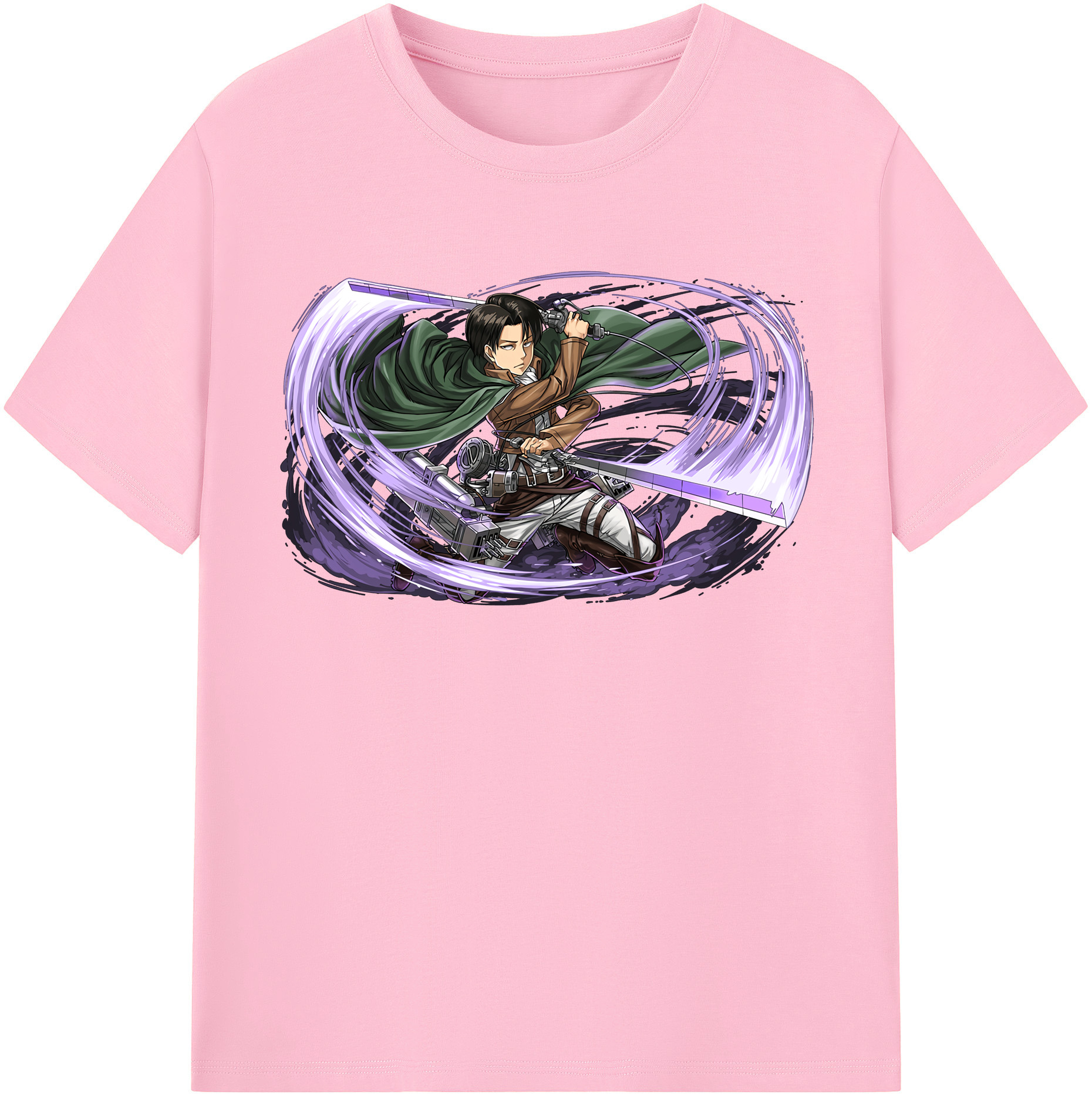 （画像用） 進撃の巨人 リヴァイ·アッカーマン Attack on Titan Levi Ackerman 綿100％半袖Tシャツ（フロントプリント）