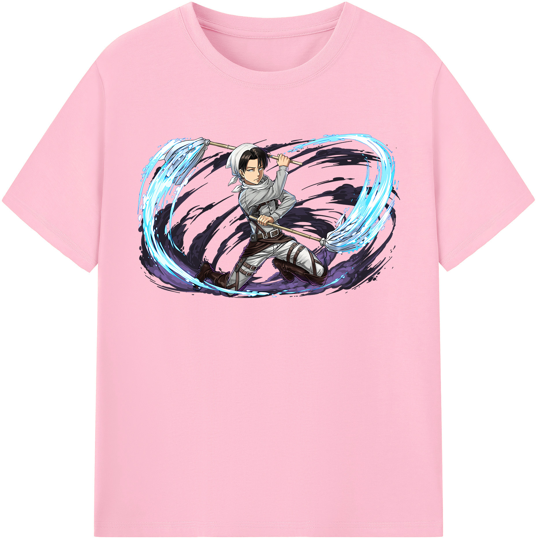 （画像用） 進撃の巨人 リヴァイ·アッカーマン Attack on Titan Levi Ackerman 綿100％半袖Tシャツ（フロントプリント）