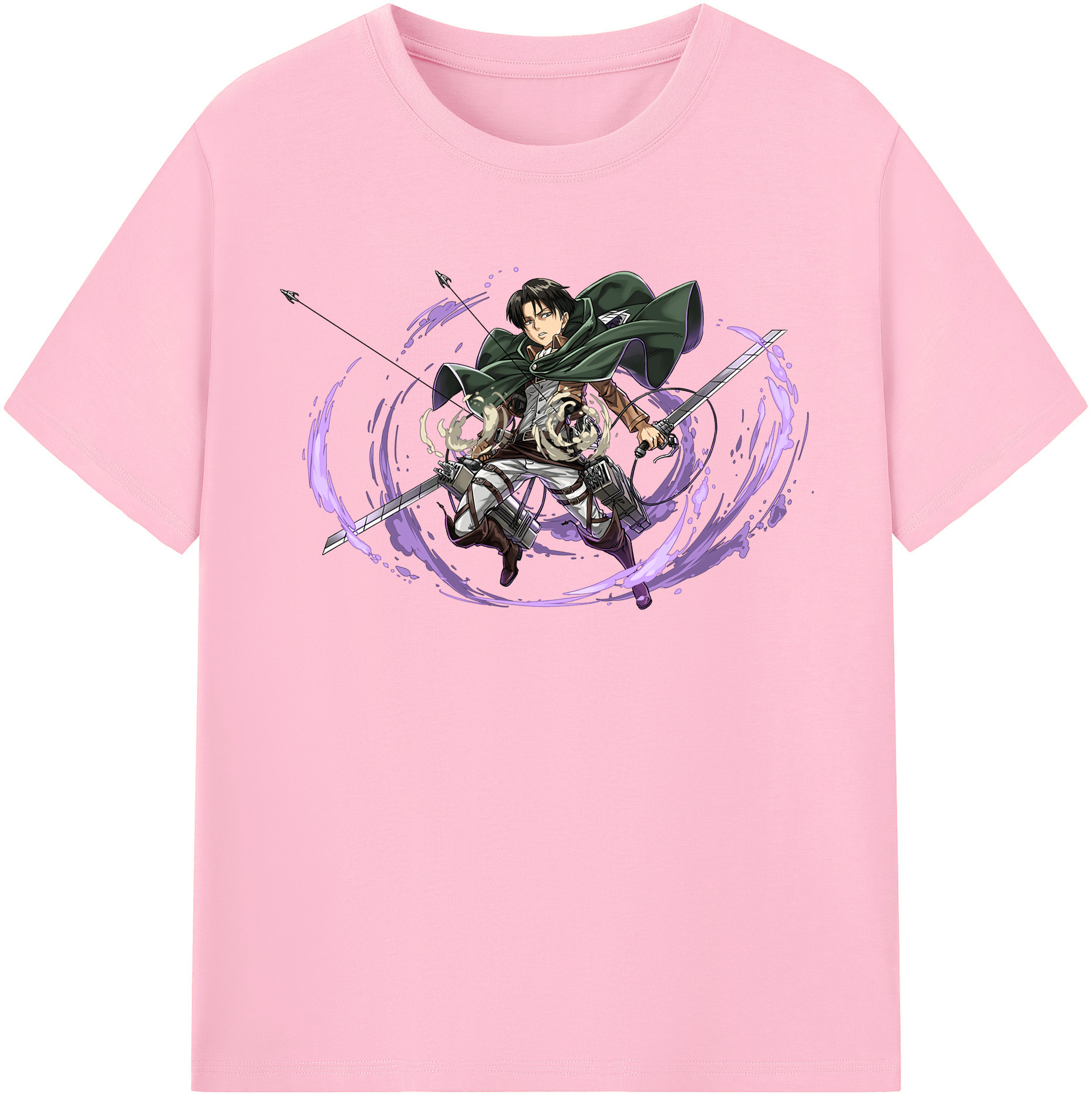 （画像用） 進撃の巨人 リヴァイ·アッカーマン Attack on Titan Levi Ackerman 綿100％半袖Tシャツ（フロントプリント）