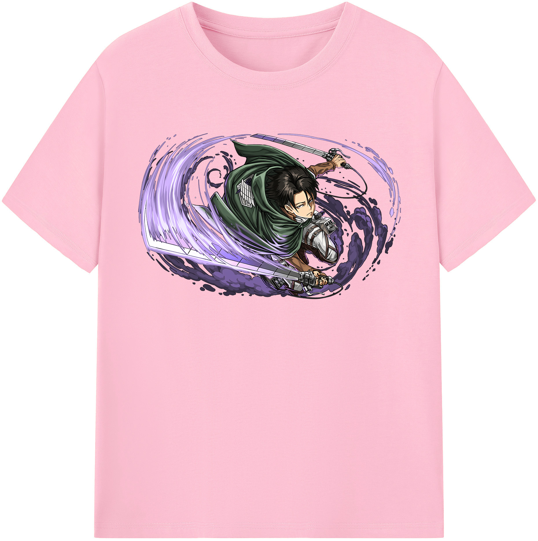 （画像用） 進撃の巨人 リヴァイ·アッカーマン Attack on Titan Levi Ackerman 綿100％半袖Tシャツ（フロントプリント）