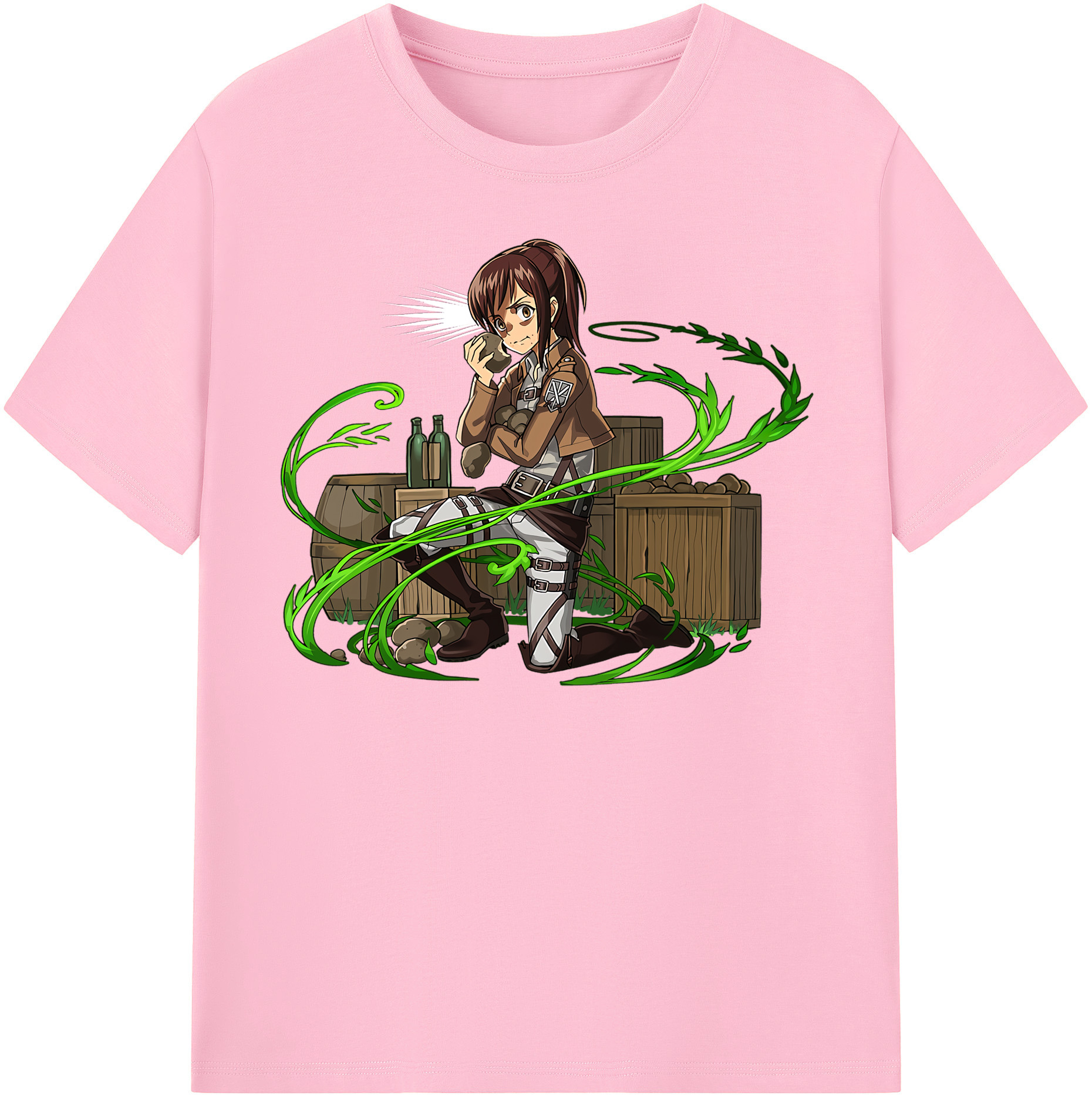 （画像用） 進撃の巨人 サシャ·ブラウス Attack on Titan Sasha Blaus 綿100％半袖Tシャツ（フロントプリント）