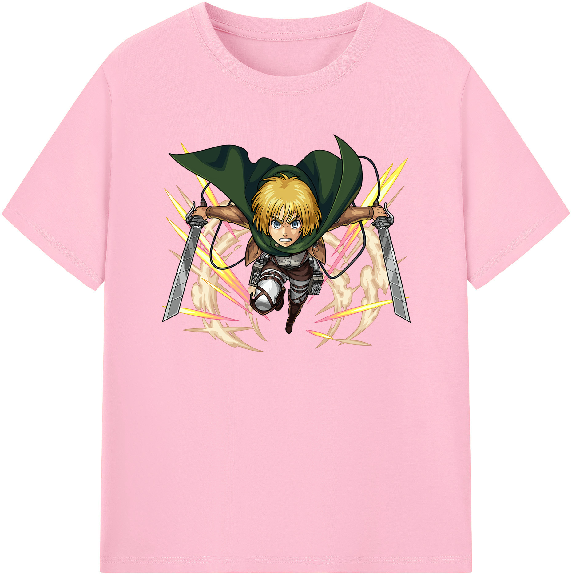 （画像用） 進撃の巨人 アルミン·アルレルト Attack on Titan Armin Arlert 綿100％半袖Tシャツ（フロントプリント）