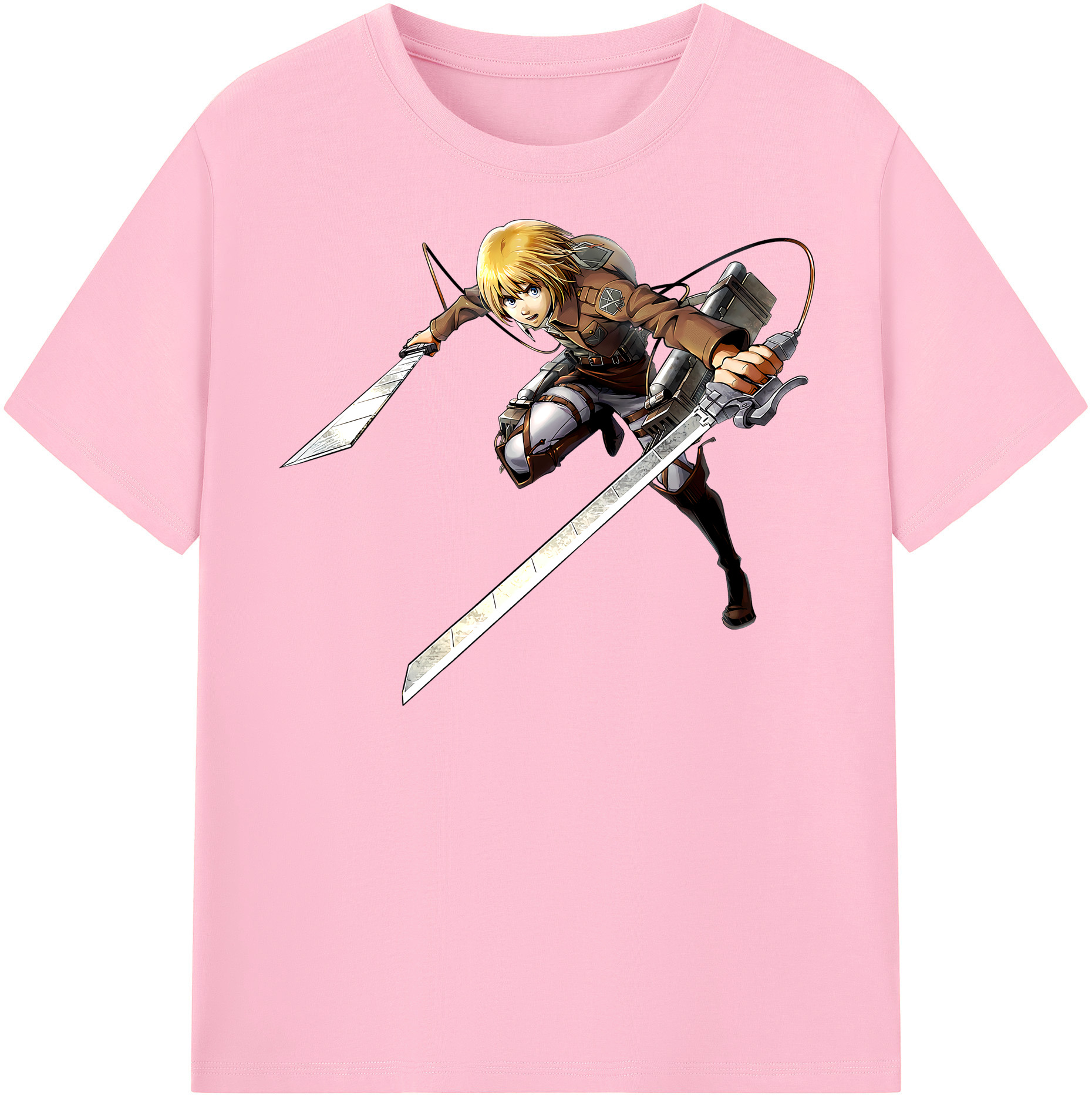 （画像用） 進撃の巨人 アルミン·アルレルト Attack on Titan Armin Arlert 綿100％半袖Tシャツ（フロントプリント）