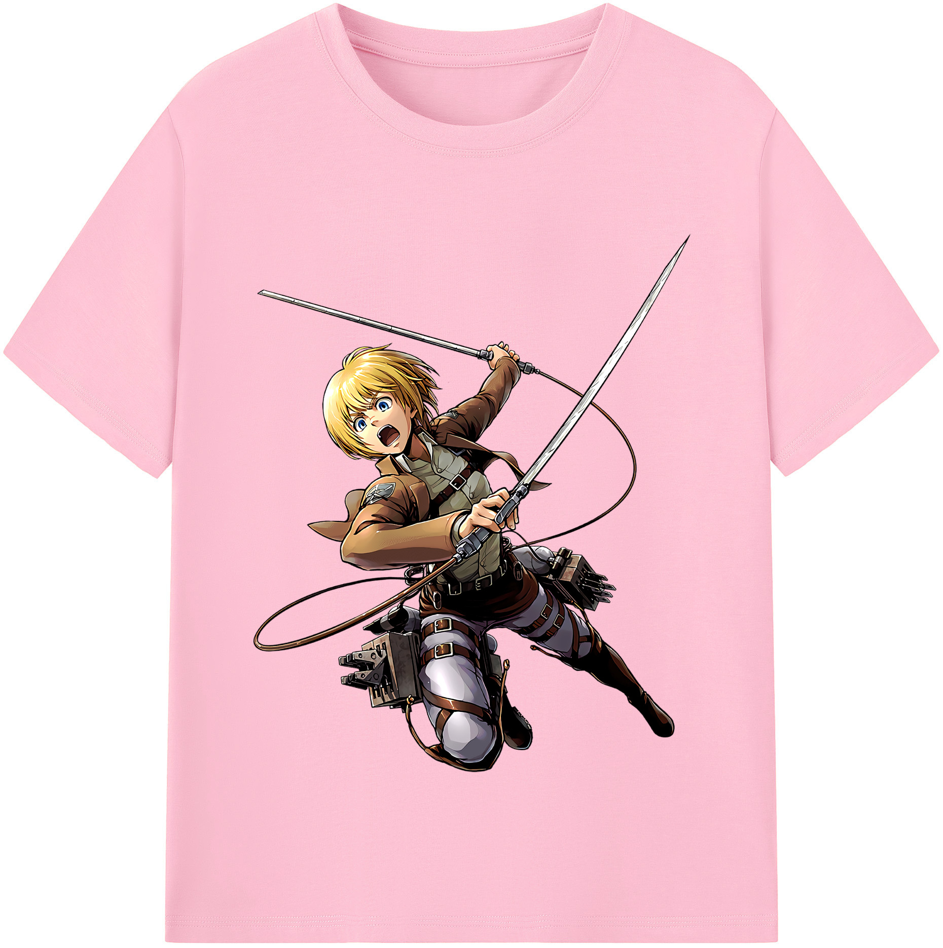 （画像用） 進撃の巨人 アルミン·アルレルト Attack on Titan Armin Arlert 綿100％半袖Tシャツ（フロントプリント）