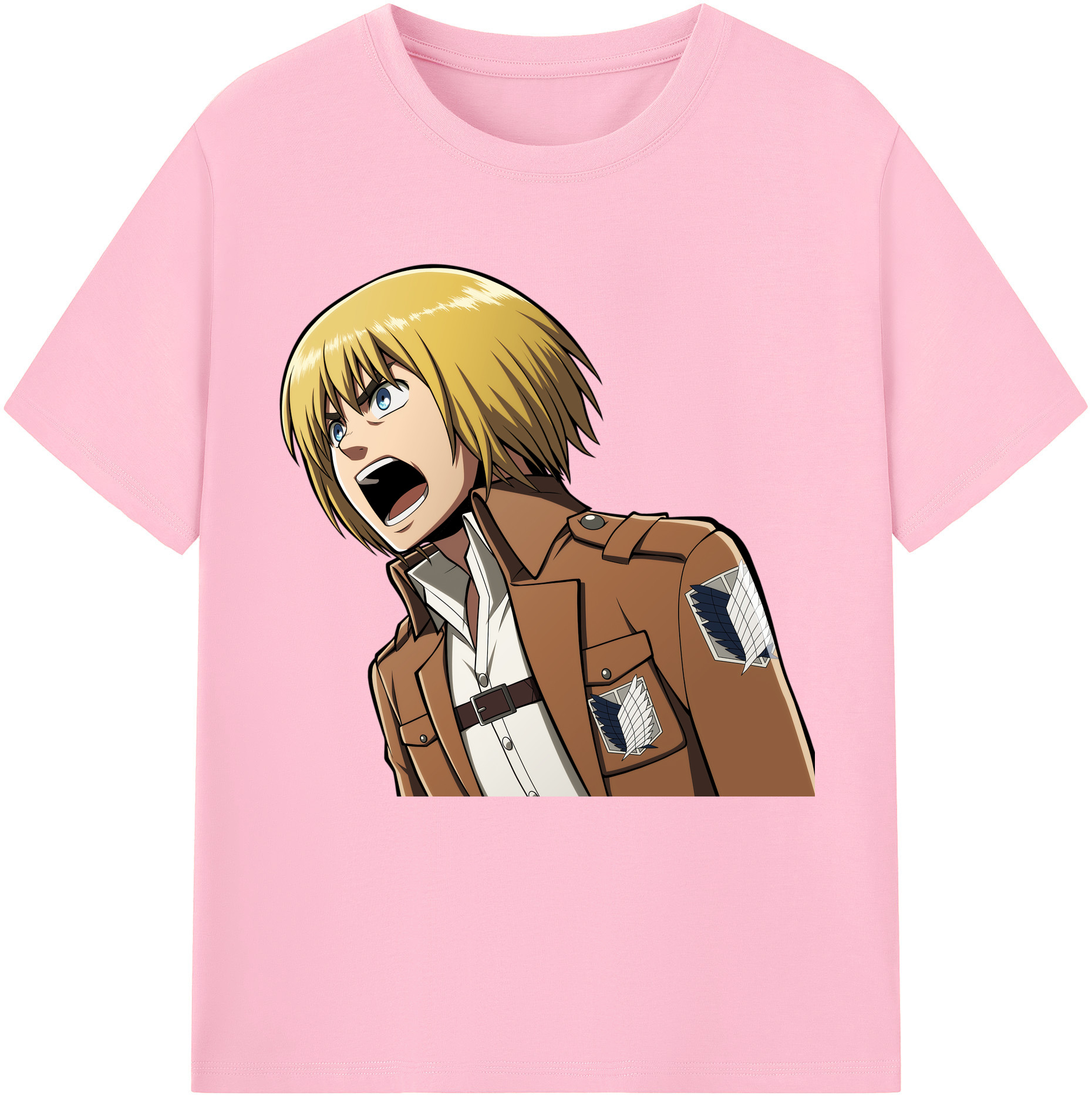 （画像用） 進撃の巨人 アルミン·アルレルト Attack on Titan Armin Arlert 綿100％半袖Tシャツ（フロントプリント）