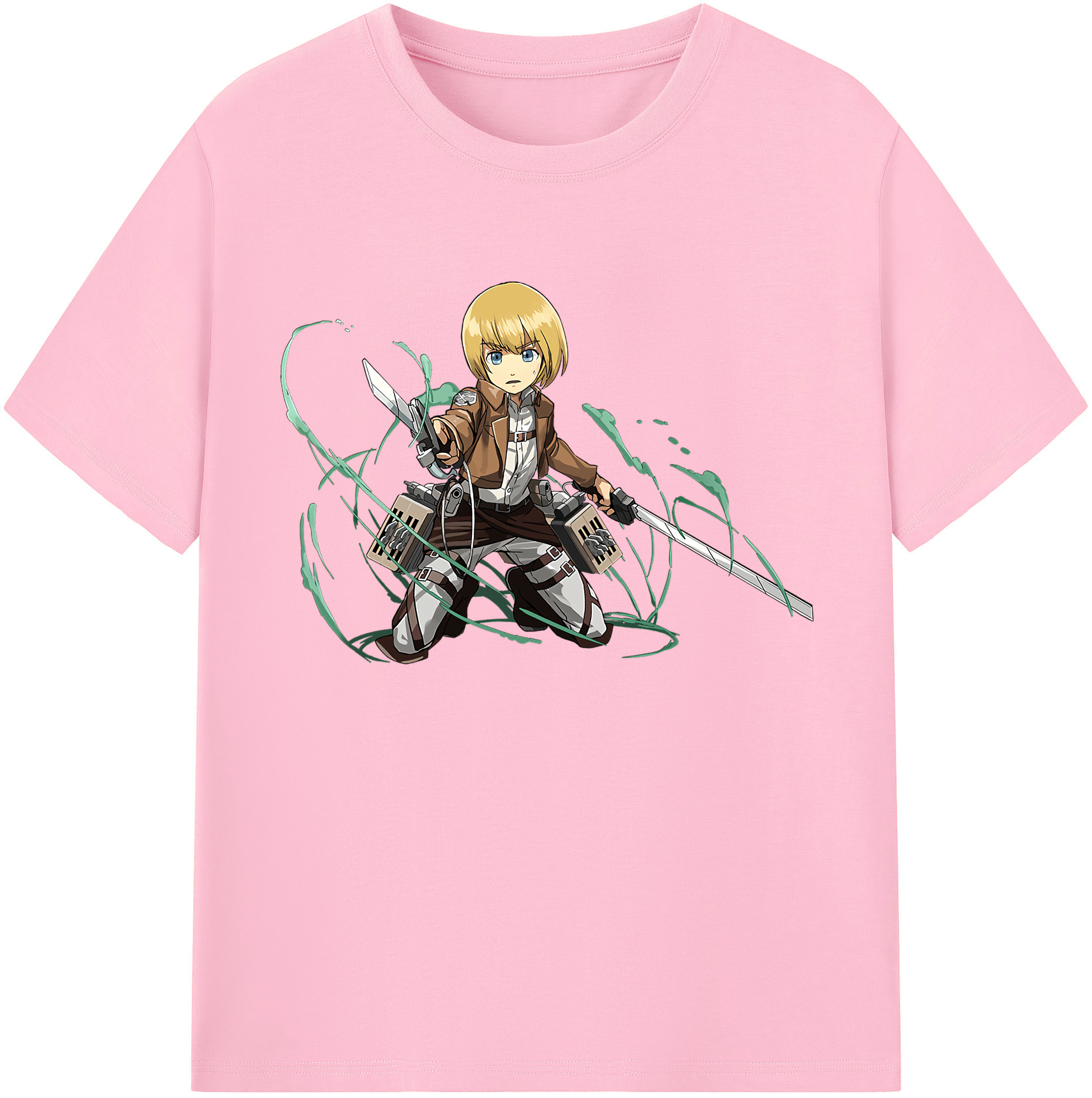（画像用） 進撃の巨人 アルミン·アルレルト Attack on Titan Armin Arlert 綿100％半袖Tシャツ（フロントプリント）