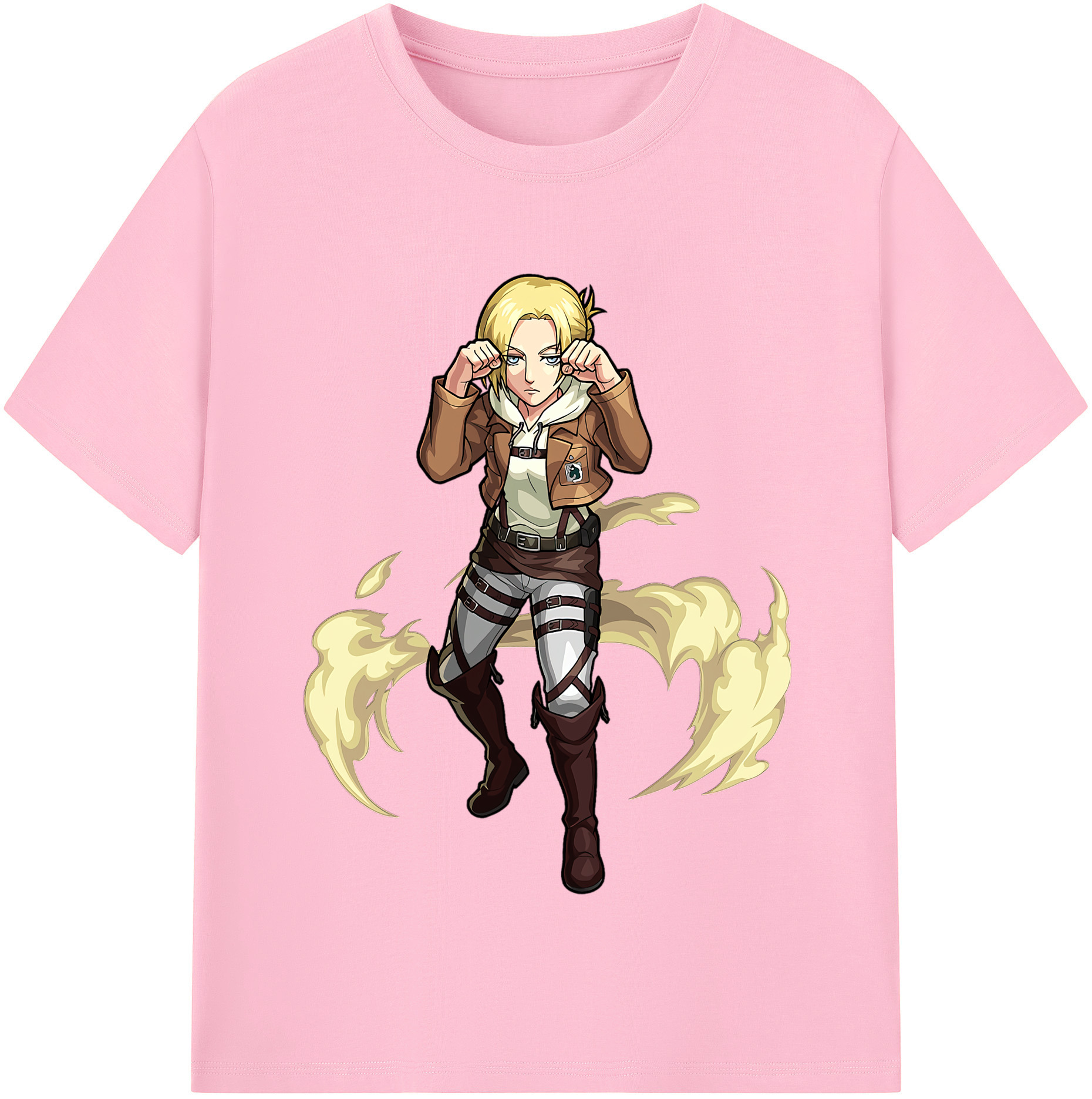 （画像用） 進撃の巨人 アニ・レオンハート Attack on Titan Annie Leonhart 綿100％半袖Tシャツ（フロントプリント）