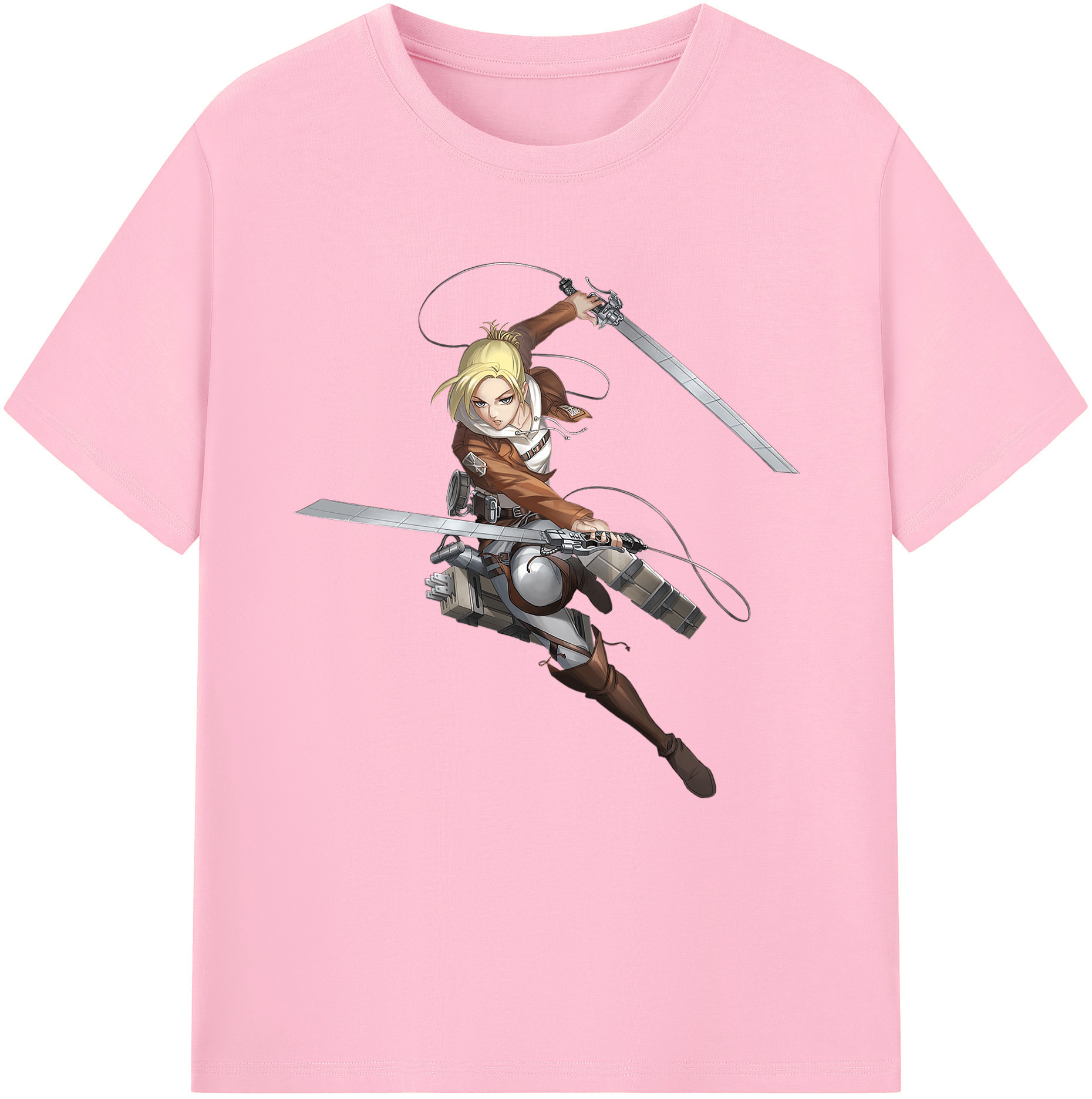 （画像用） 進撃の巨人 アニ・レオンハート Attack on Titan Annie Leonhart 綿100％半袖Tシャツ（フロントプリント）
