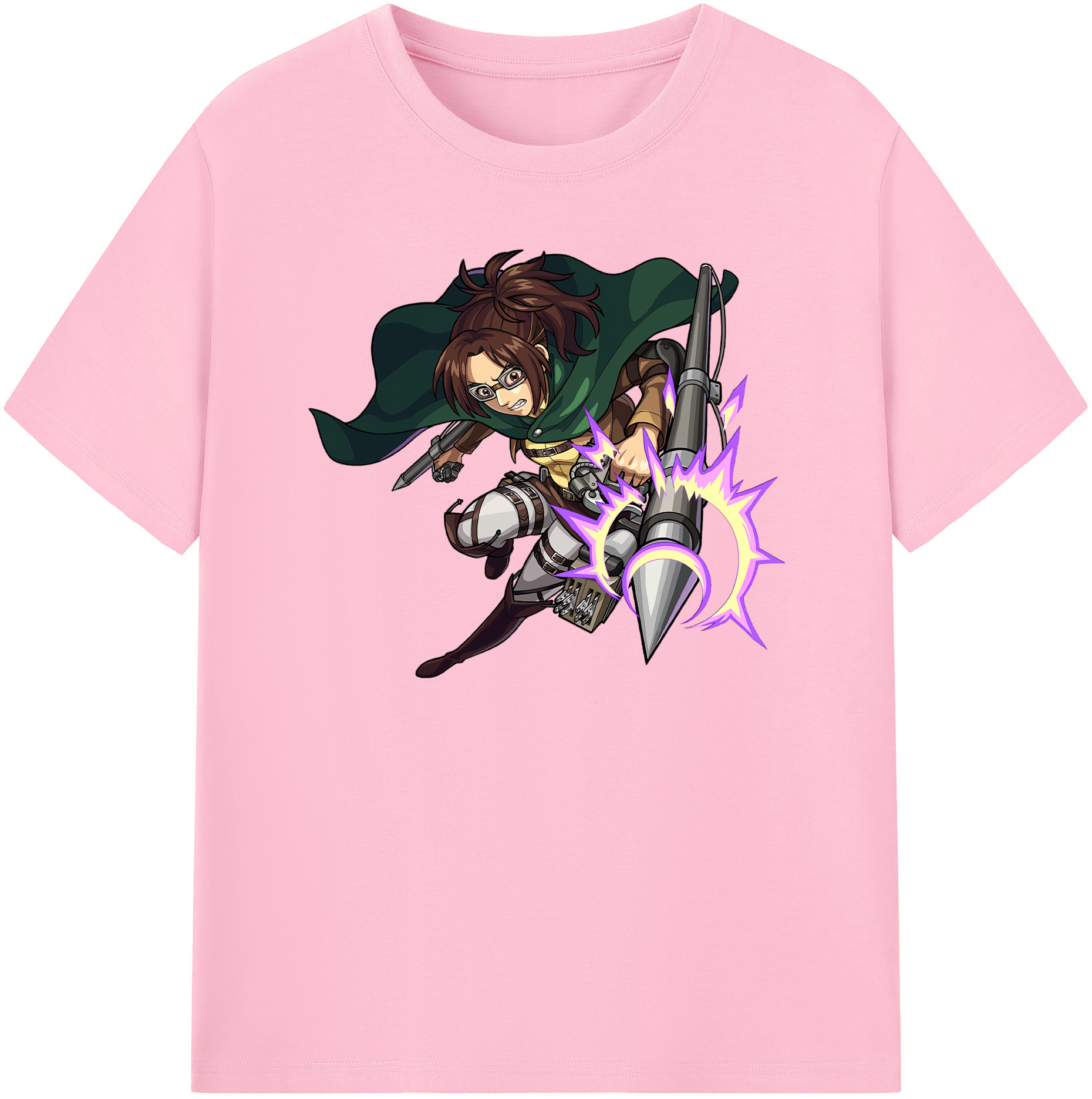 （画像用） 進撃の巨人 ハンジ·ゾエ Attack on Titan Hanji Zoe 綿100％半袖Tシャツ（フロントプリント）