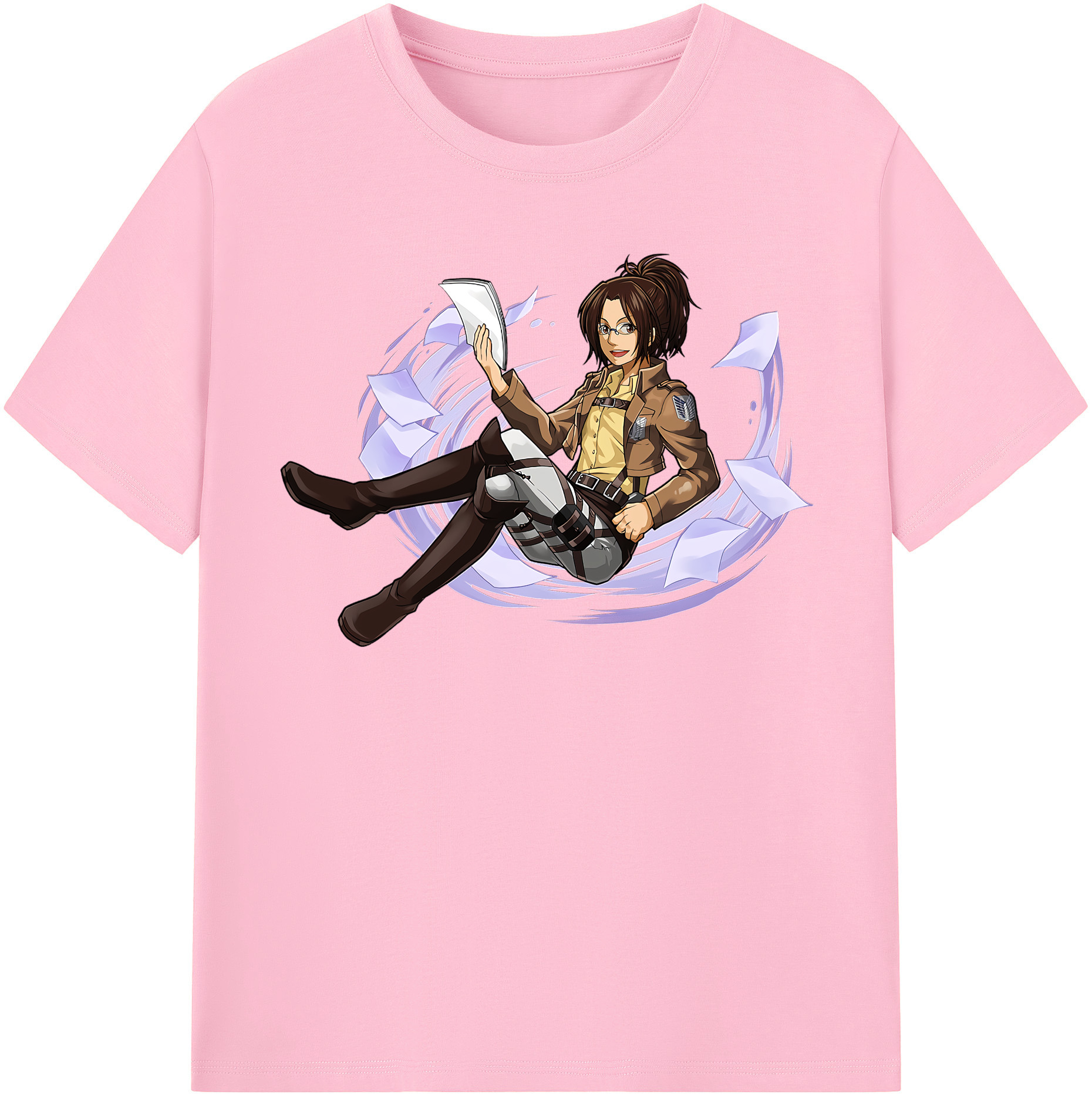 （画像用） 進撃の巨人 ハンジ·ゾエ Attack on Titan Hanji Zoe 綿100％半袖Tシャツ（フロントプリント）
