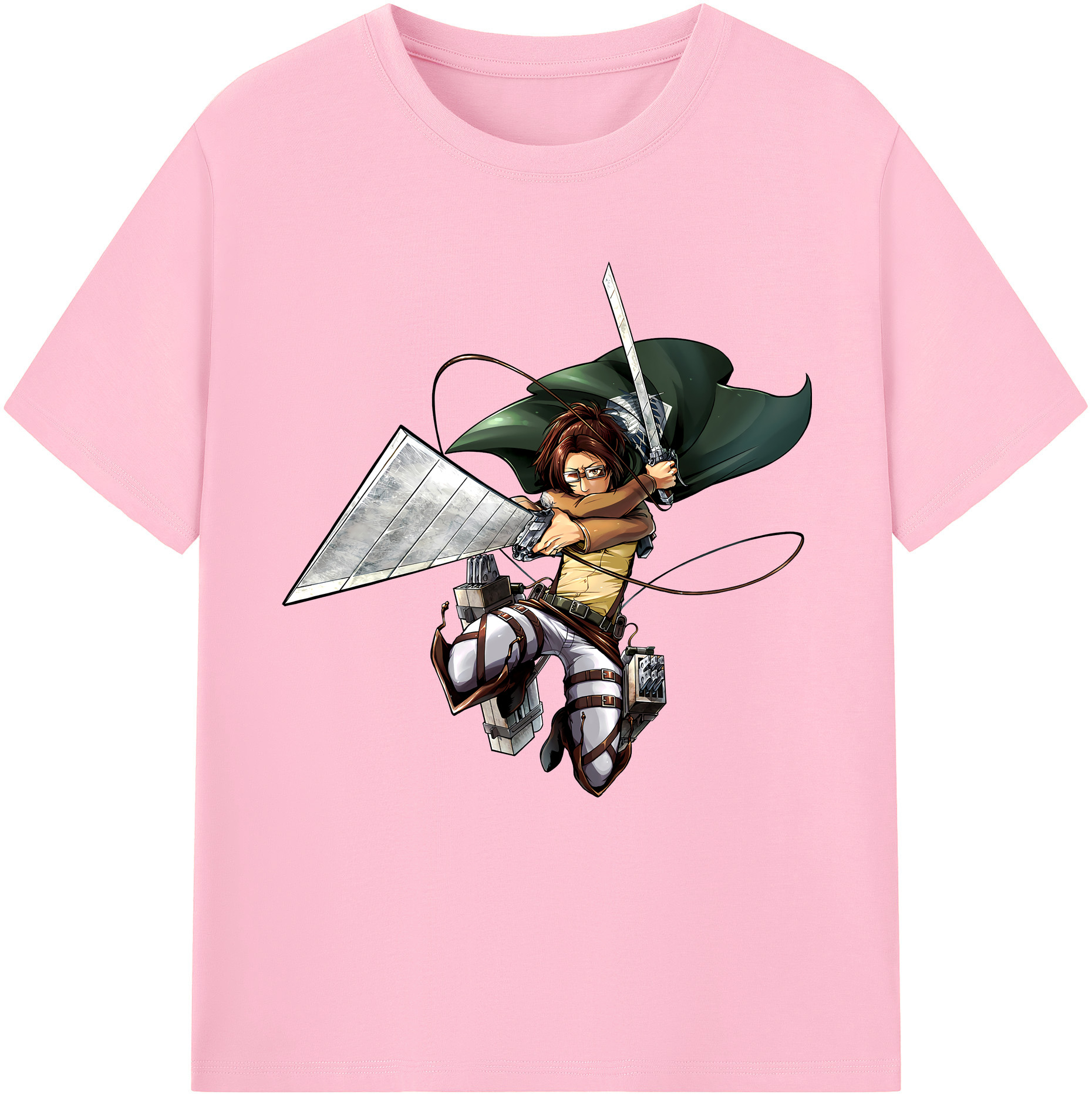 （画像用） 進撃の巨人 ハンジ·ゾエ Attack on Titan Hanji Zoe 綿100％半袖Tシャツ（フロントプリント）