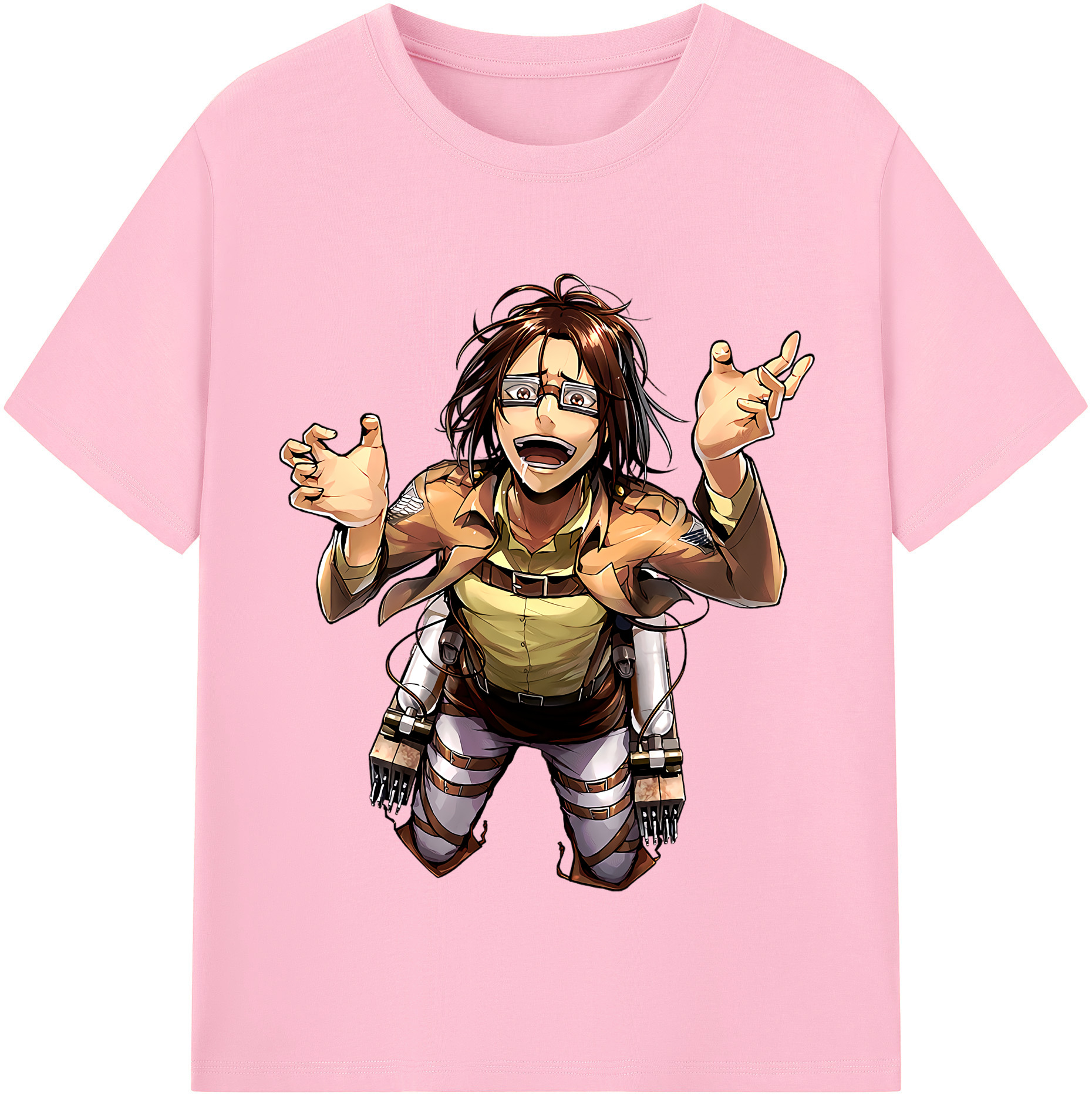 （画像用） 進撃の巨人 ハンジ·ゾエ Attack on Titan Hanji Zoe 綿100％半袖Tシャツ（フロントプリント）
