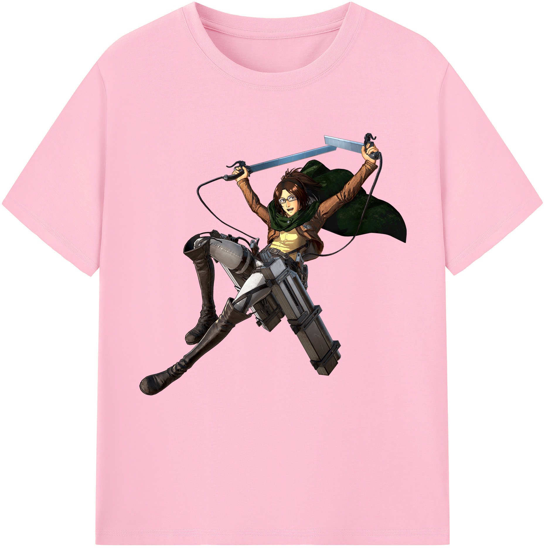 （画像用） 進撃の巨人 ハンジ·ゾエ Attack on Titan Hanji Zoe 綿100％半袖Tシャツ（フロントプリント）