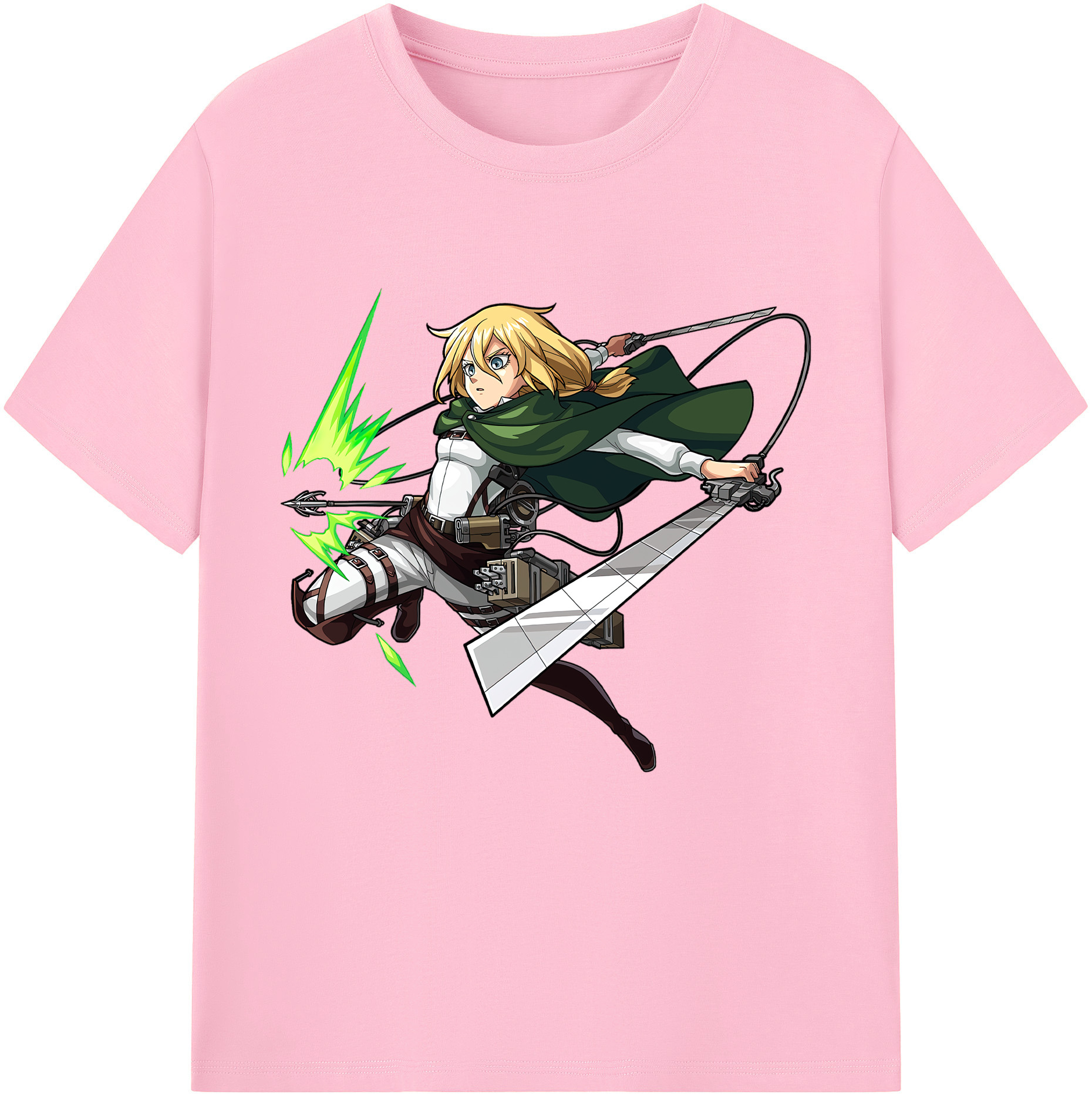 （画像用） 進撃の巨人 クリスタ·レンズ Attack on Titan Christa Lenz 綿100％半袖Tシャツ（フロントプリント）