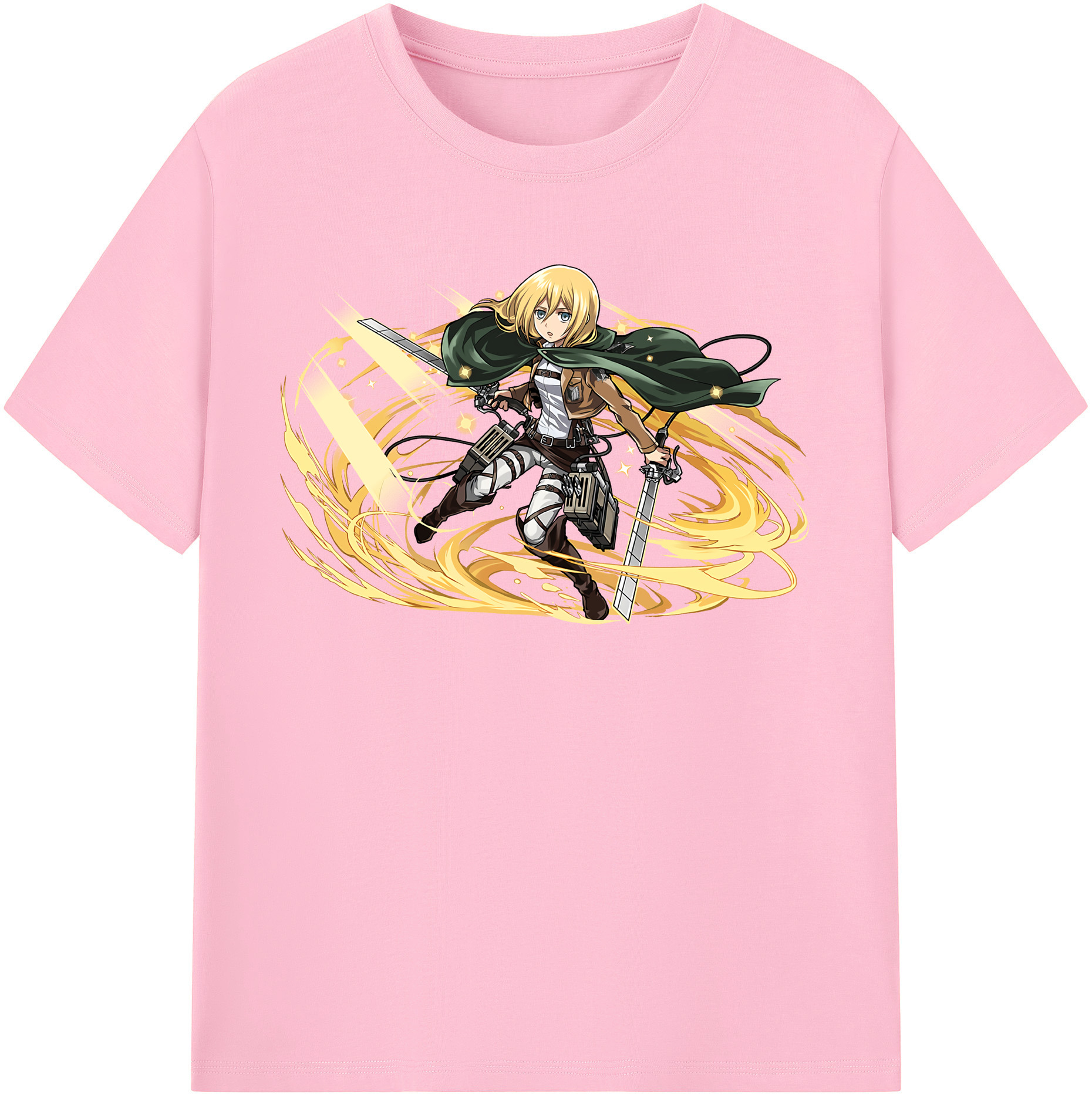 （画像用） 進撃の巨人 クリスタ·レンズ Attack on Titan Christa Lenz 綿100％半袖Tシャツ（フロントプリント）