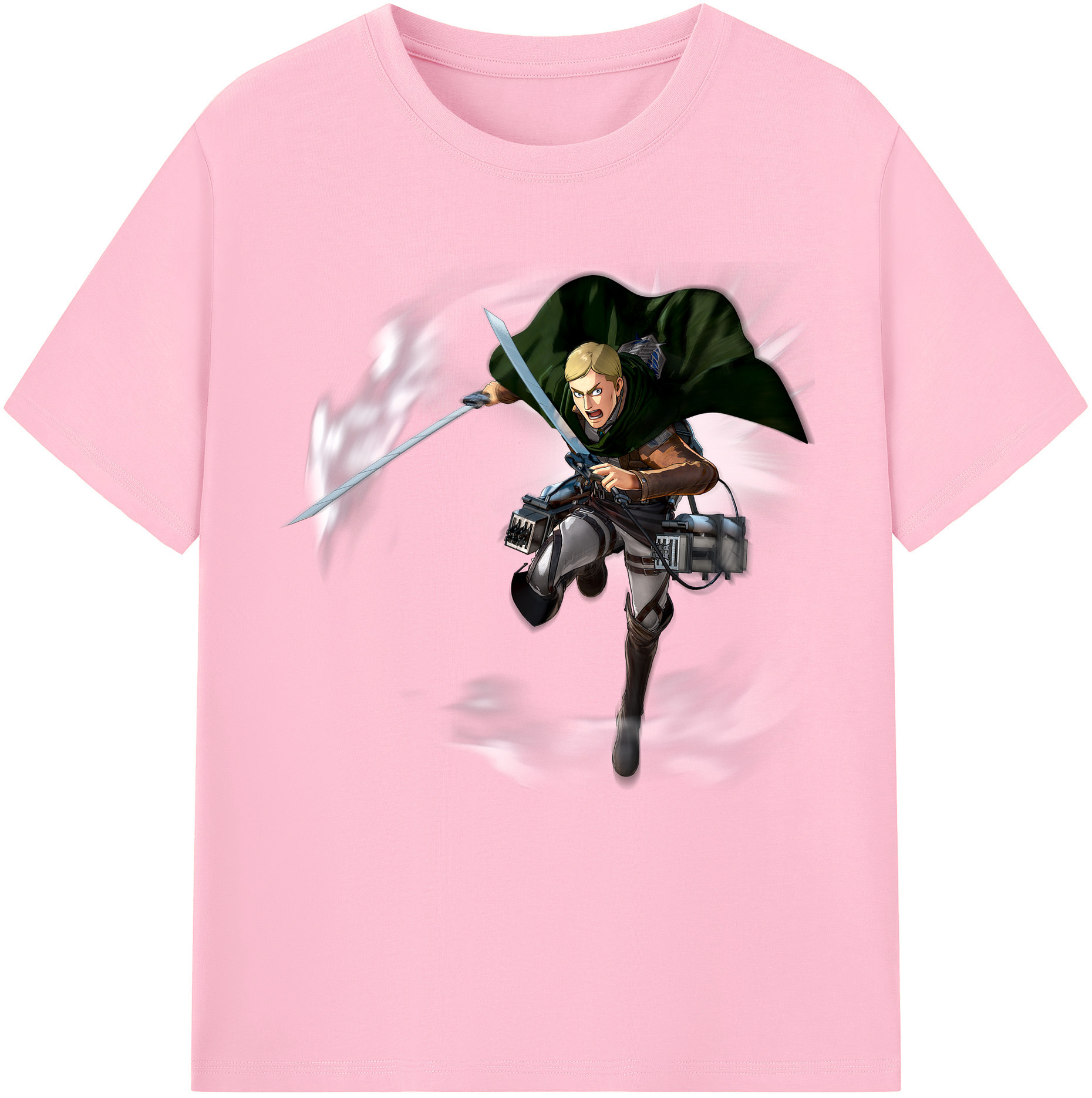 （画像用） 進撃の巨人 エルヴィン・スミス Attack on Titan Erwin Smith 綿100％半袖Tシャツ（フロントプリント）