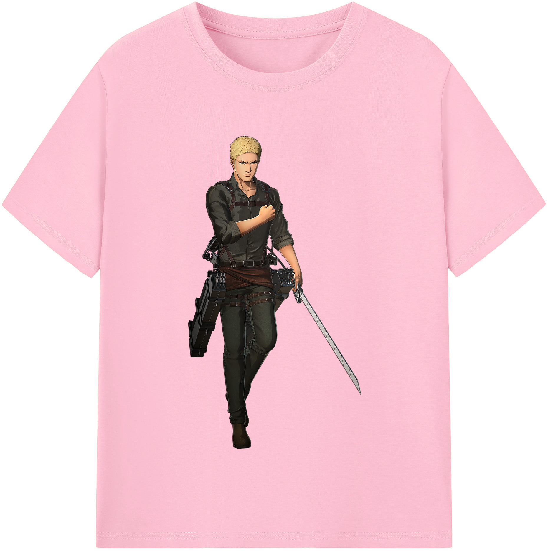 （画像用） 進撃の巨人 ライナー・ブラウン Attack on Titan Reiner Braun 綿100％半袖Tシャツ（フロントプリント）