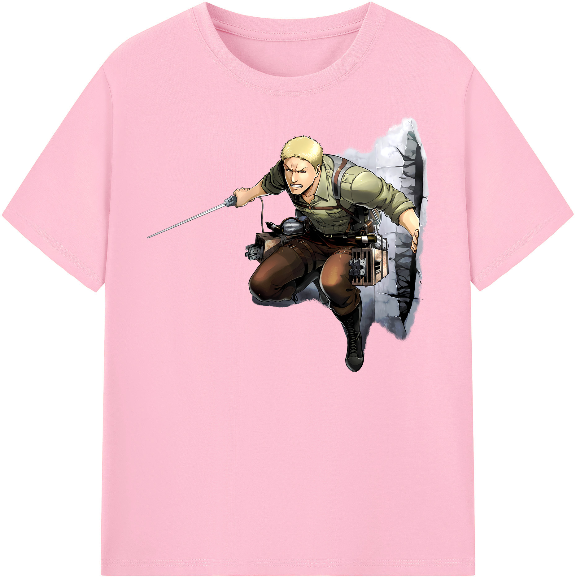 （画像用） 進撃の巨人 ライナー・ブラウン Attack on Titan Reiner Braun 綿100％半袖Tシャツ（フロントプリント）