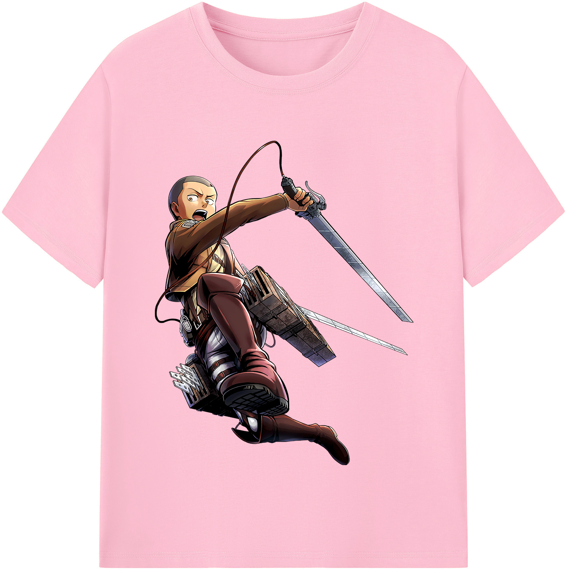 （画像用） 進撃の巨人 コニー·スプリンガー Attack on Titan Connie Springer 綿100％半袖Tシャツ（フロントプリント）