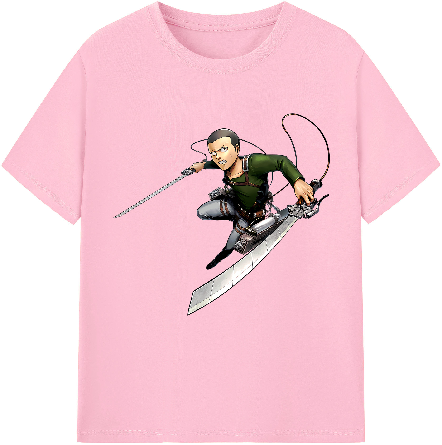 （画像用） 進撃の巨人 コニー·スプリンガー Attack on Titan Connie Springer 綿100％半袖Tシャツ（フロントプリント）