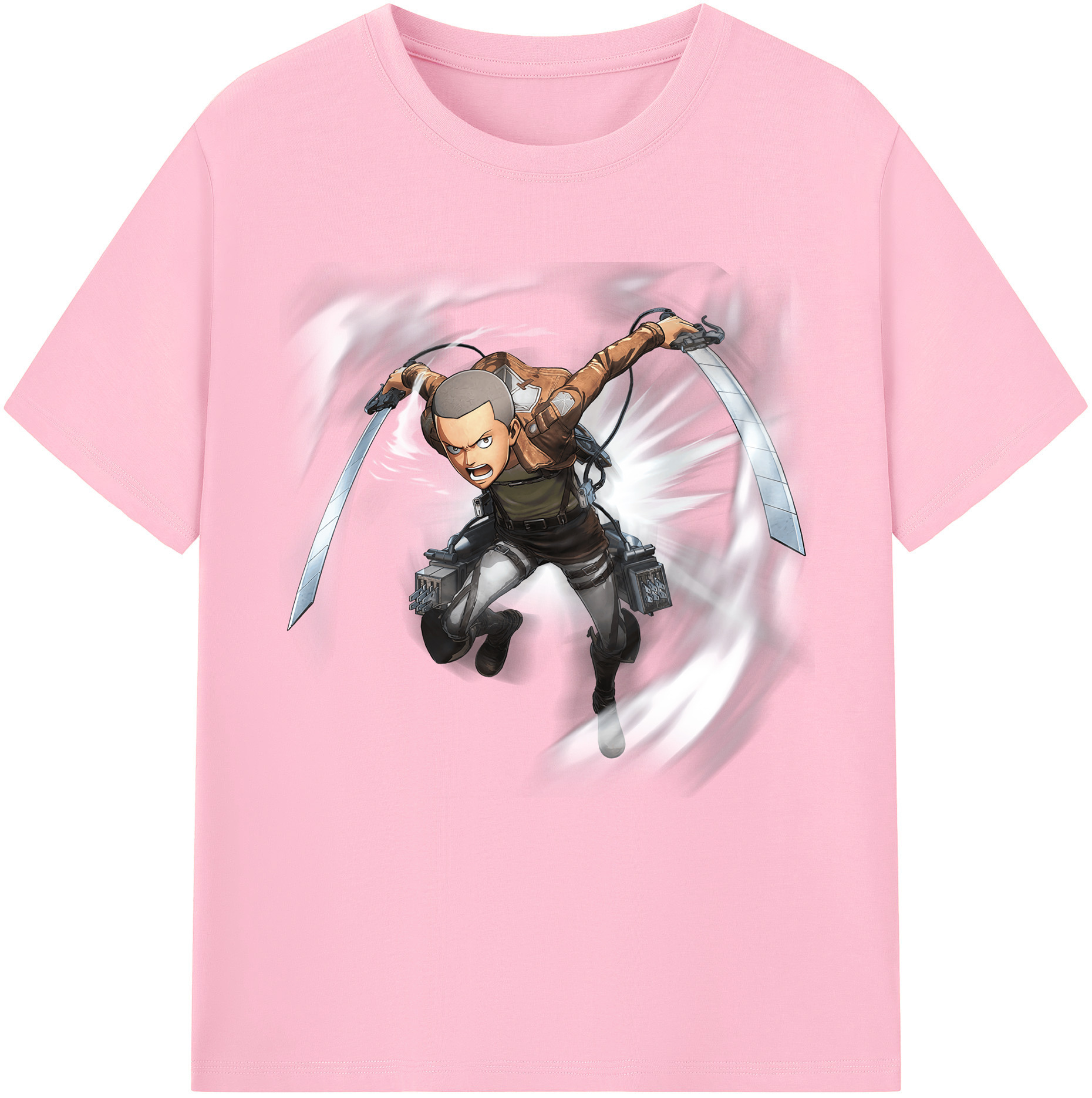 （画像用） 進撃の巨人 コニー·スプリンガー Attack on Titan Connie Springer 綿100％半袖Tシャツ（フロントプリント）