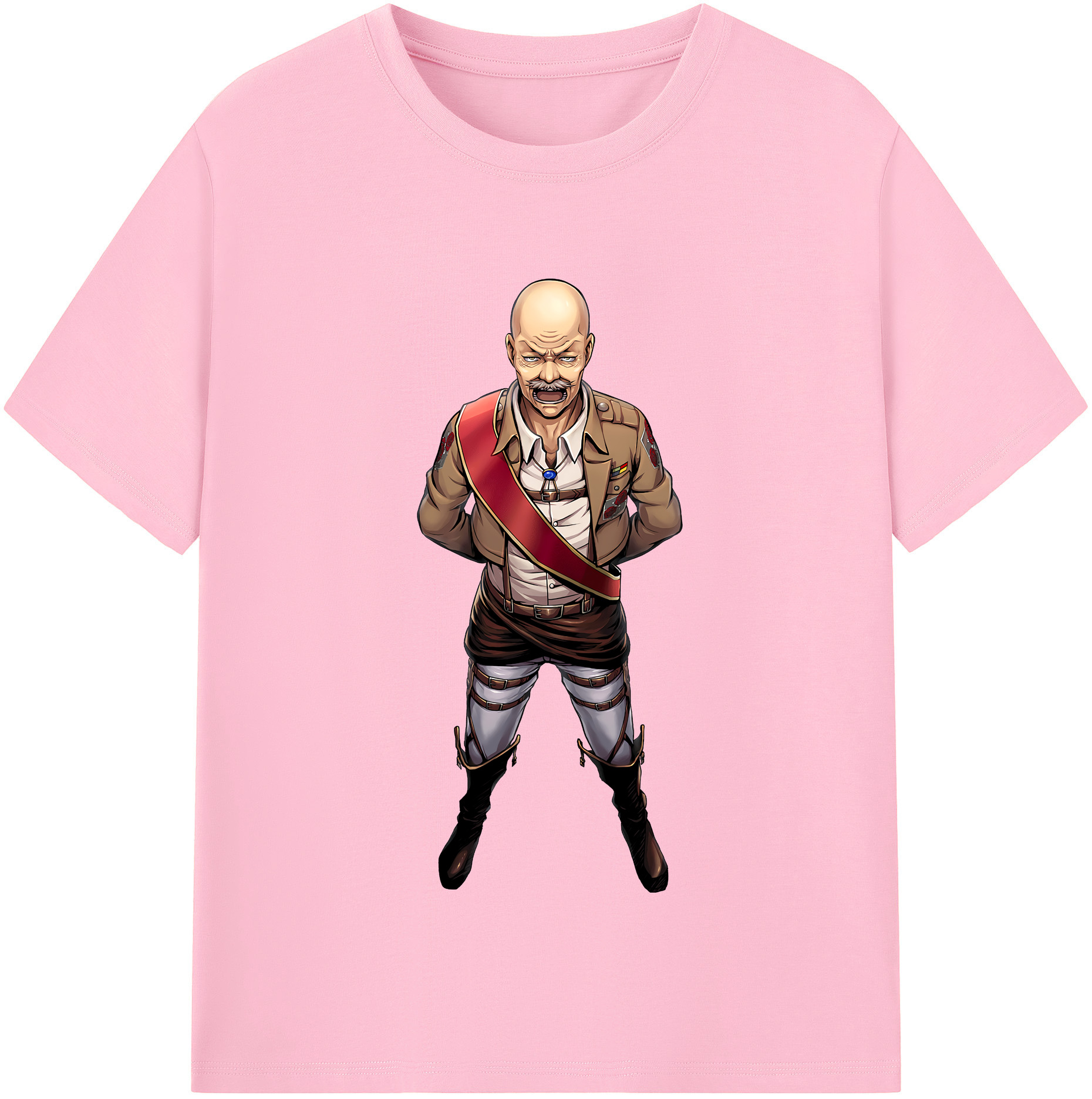 （画像用） 進撃の巨人 ドット·ピクシス Attack on Titan Dot Pixis 綿100％半袖Tシャツ（フロントプリント）