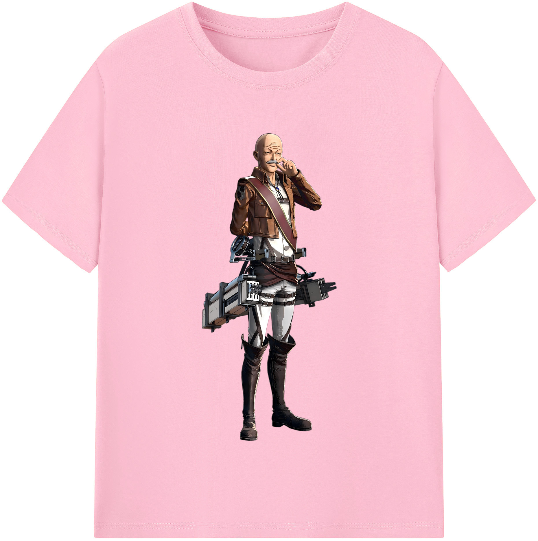 （画像用） 進撃の巨人 ドット·ピクシス Attack on Titan Dot Pixis 綿100％半袖Tシャツ（フロントプリント）