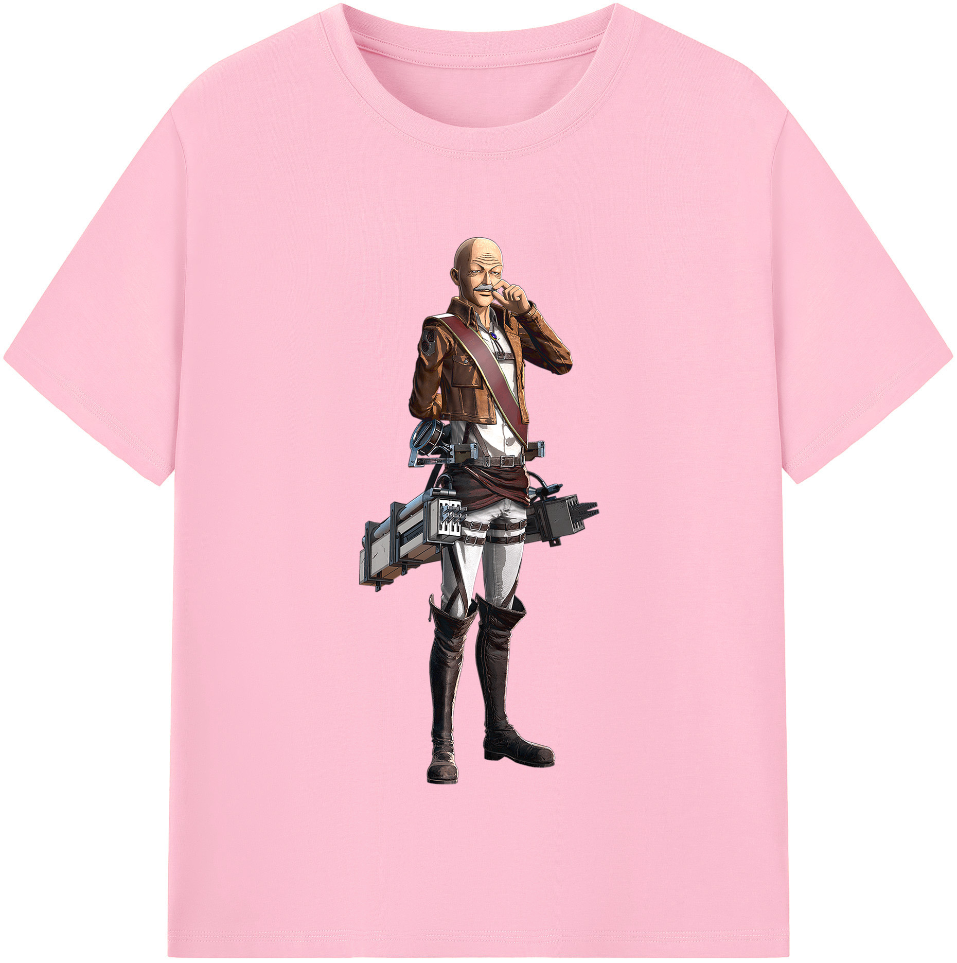 （画像用） 進撃の巨人 ドット·ピクシス Attack on Titan Dot Pixis 綿100％半袖Tシャツ（フロントプリント）