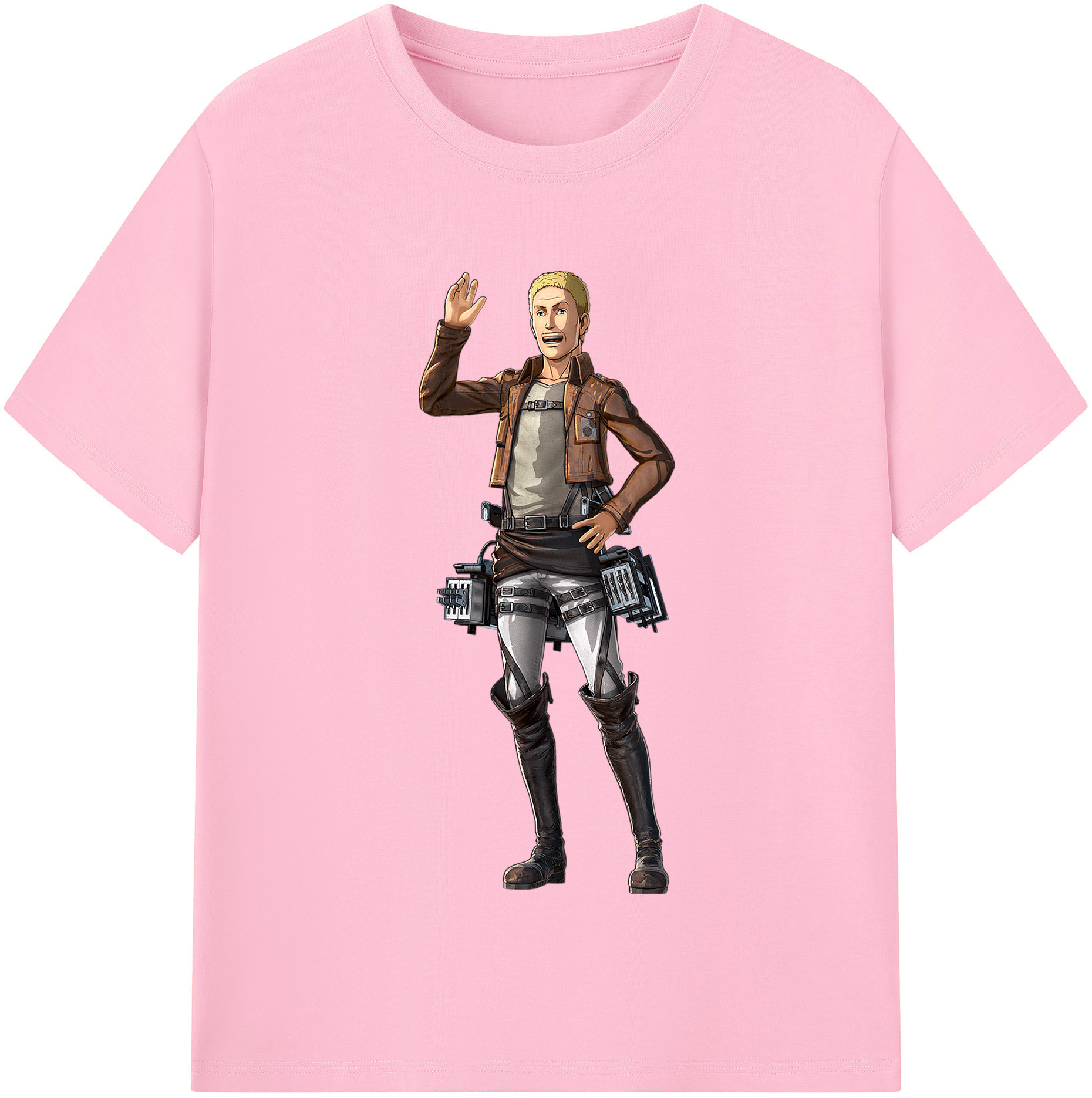 （画像用） 進撃の巨人 ハンネス Attack on Titan Hannes 綿100％半袖Tシャツ（フロントプリント）