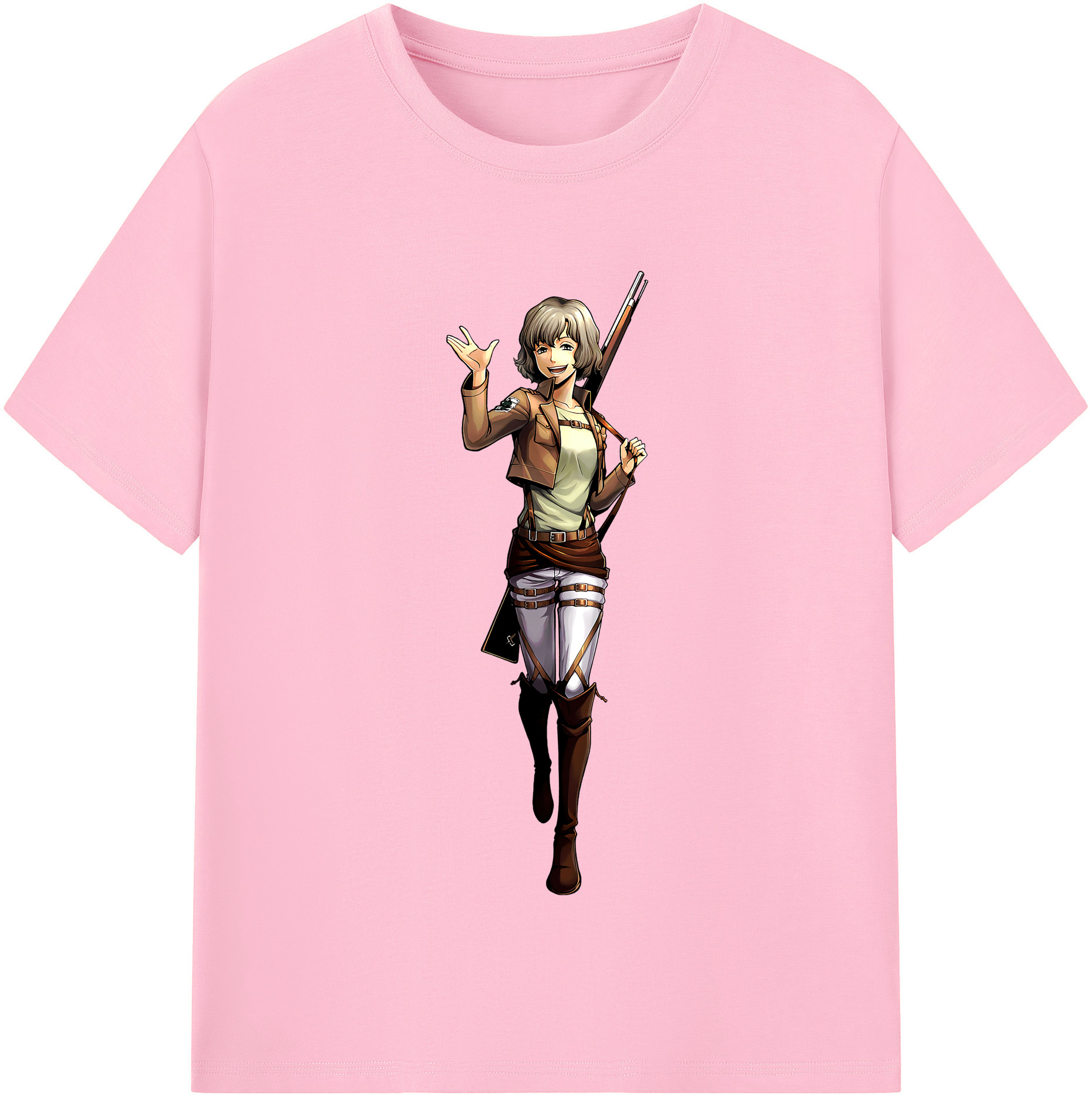 （画像用） 進撃の巨人 ヒツチ Attack on Titan Hitch 綿100％半袖Tシャツ（フロントプリント）