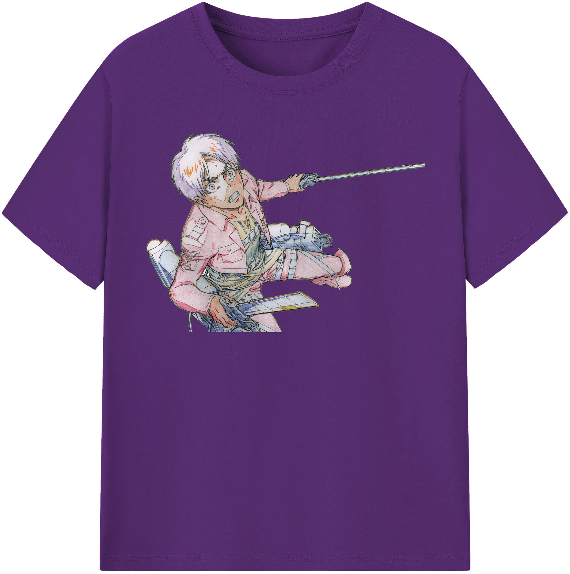 （画像用） 進撃の巨人 エレン･イェーガー Attack on Titan Eren Jäger 綿100％半袖Tシャツ（フロントプリント）