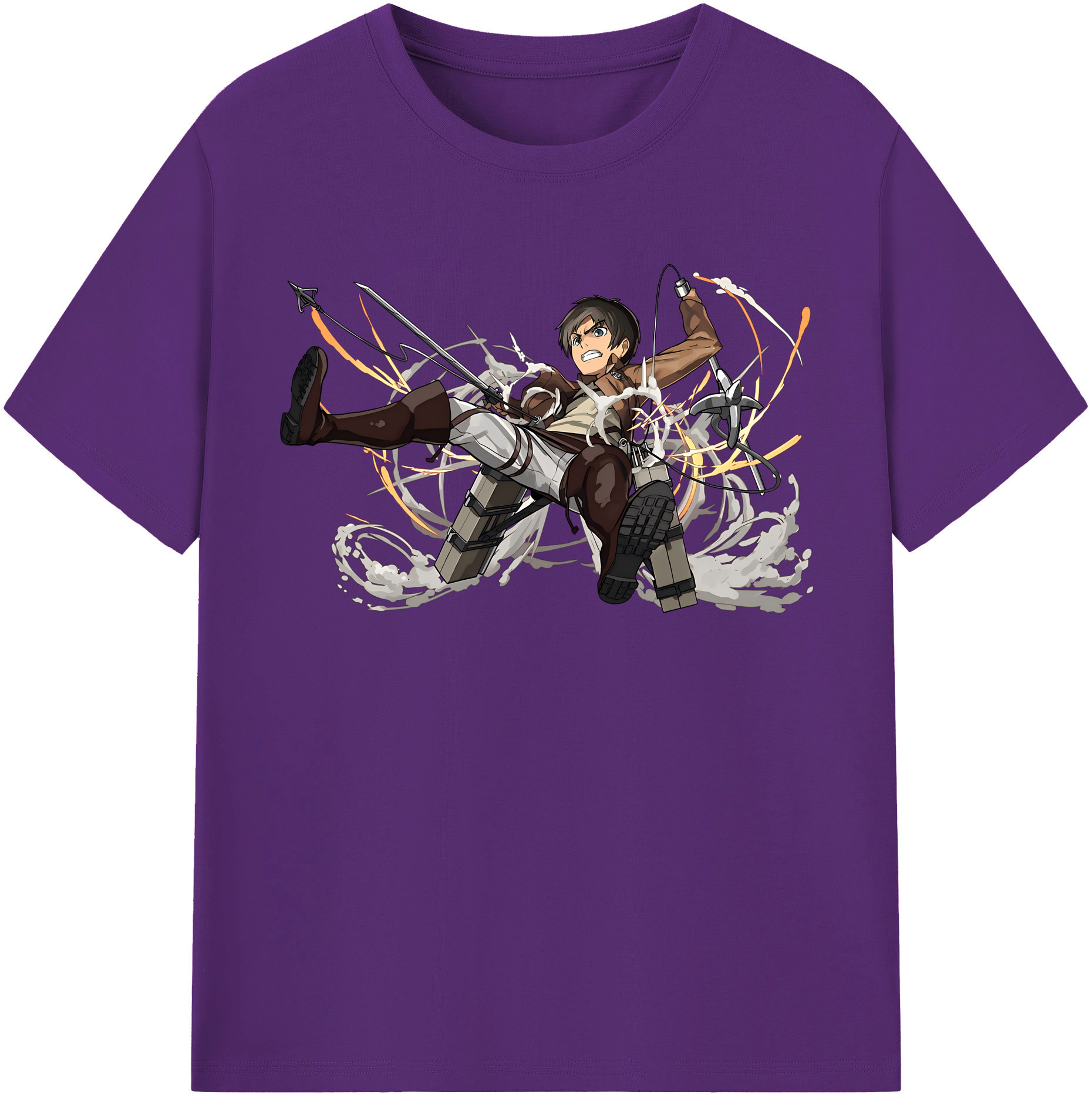 （画像用） 進撃の巨人 エレン･イェーガー Attack on Titan Eren Jäger 綿100％半袖Tシャツ（フロントプリント）