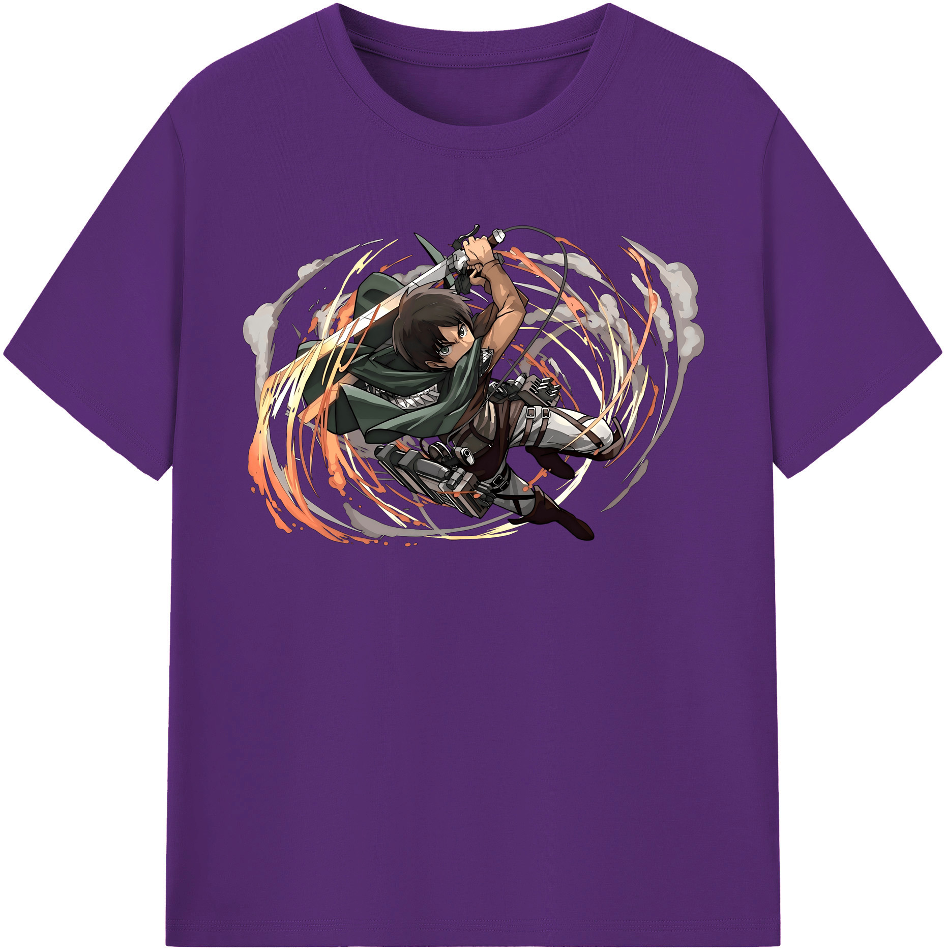 （画像用） 進撃の巨人 エレン･イェーガー Attack on Titan Eren Jäger 綿100％半袖Tシャツ（フロントプリント）
