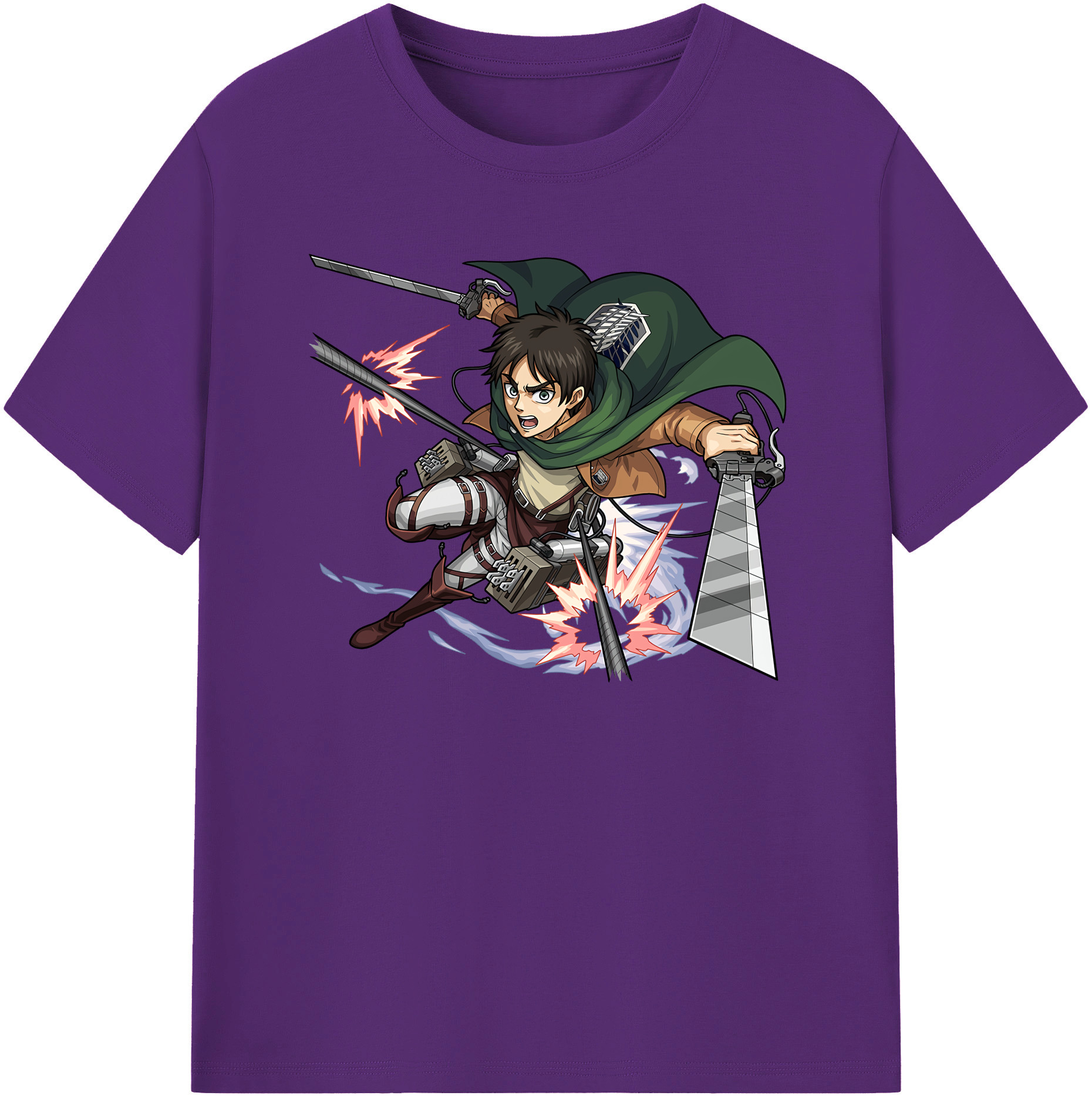 （画像用） 進撃の巨人 エレン･イェーガー Attack on Titan Eren Jäger 綿100％半袖Tシャツ（フロントプリント）