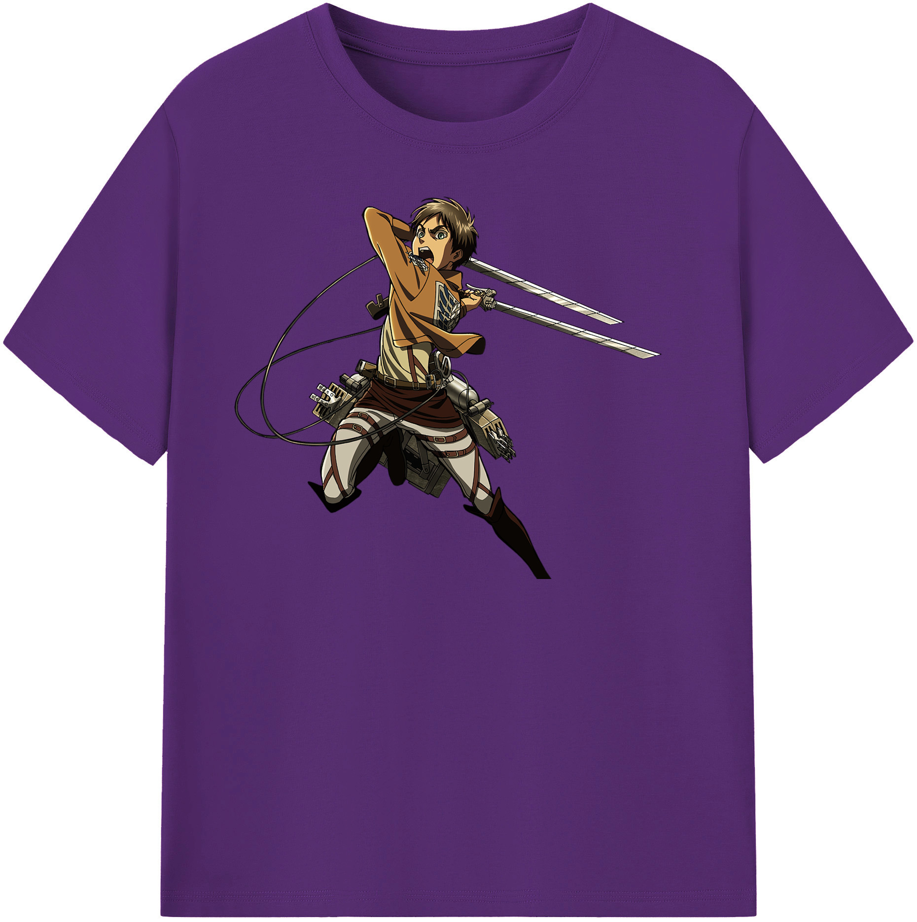 （画像用） 進撃の巨人 エレン･イェーガー Attack on Titan Eren Jäger 綿100％半袖Tシャツ（フロントプリント）