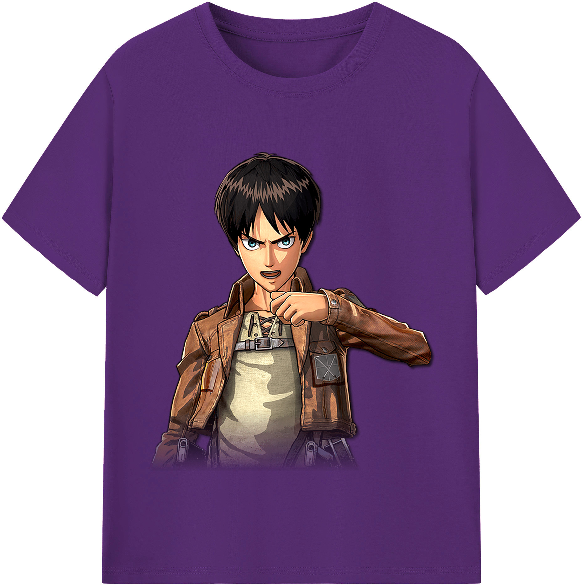 （画像用） 進撃の巨人 エレン･イェーガー Attack on Titan Eren Jäger 綿100％半袖Tシャツ（フロントプリント）