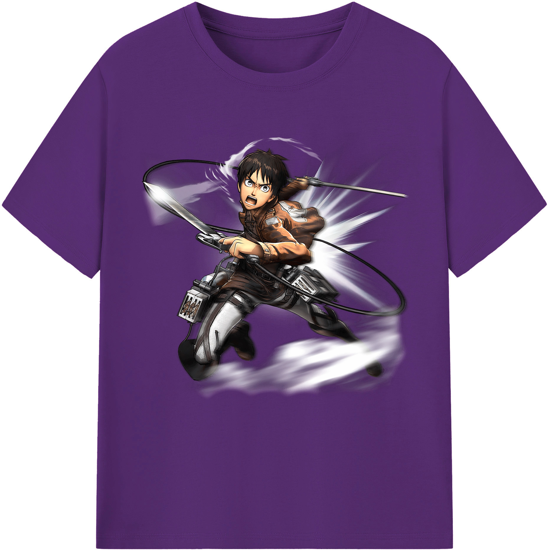 （画像用） 進撃の巨人 エレン･イェーガー Attack on Titan Eren Jäger 綿100％半袖Tシャツ（フロントプリント）