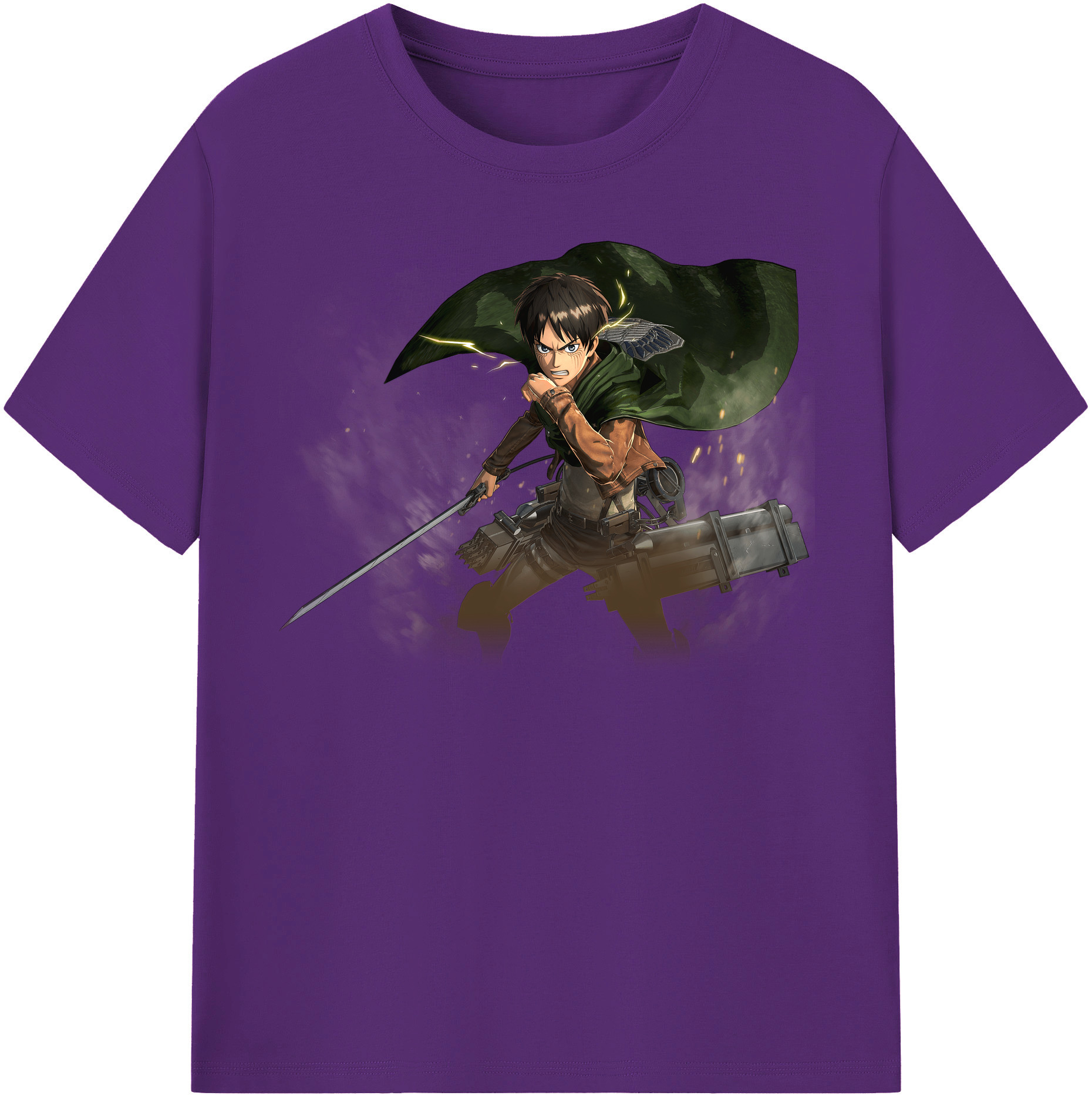 （画像用） 進撃の巨人 エレン･イェーガー Attack on Titan Eren Jäger 綿100％半袖Tシャツ（フロントプリント）
