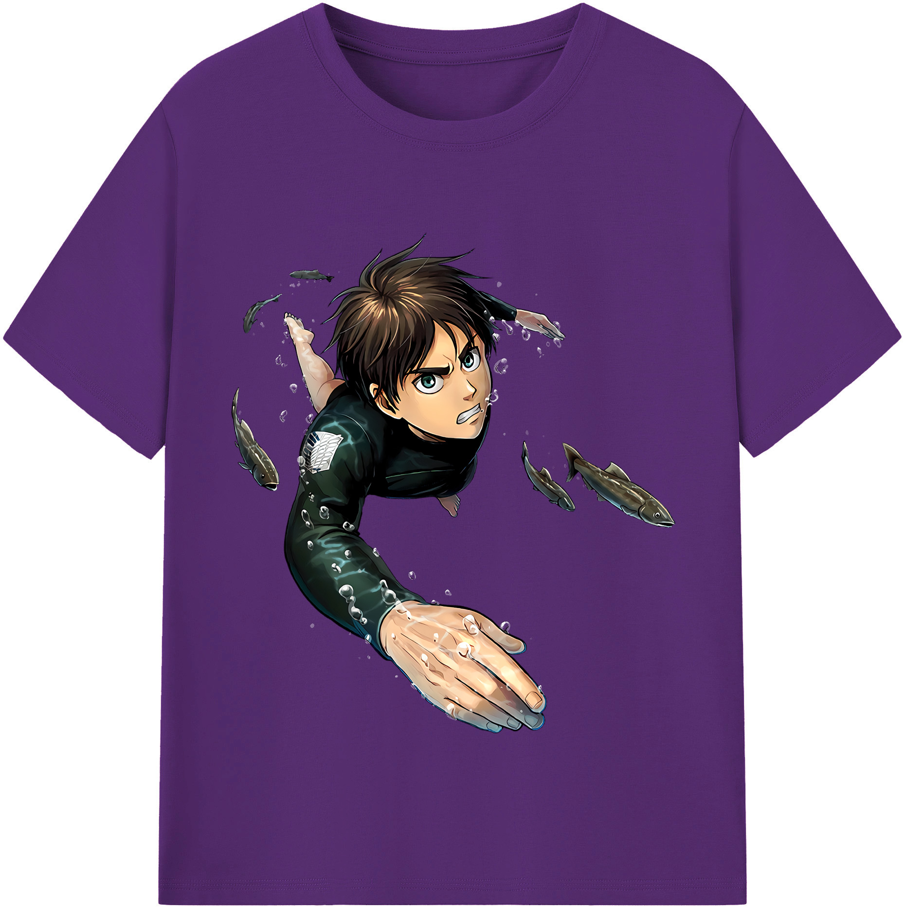 （画像用） 進撃の巨人 エレン･イェーガー Attack on Titan Eren Jäger 綿100％半袖Tシャツ（フロントプリント）