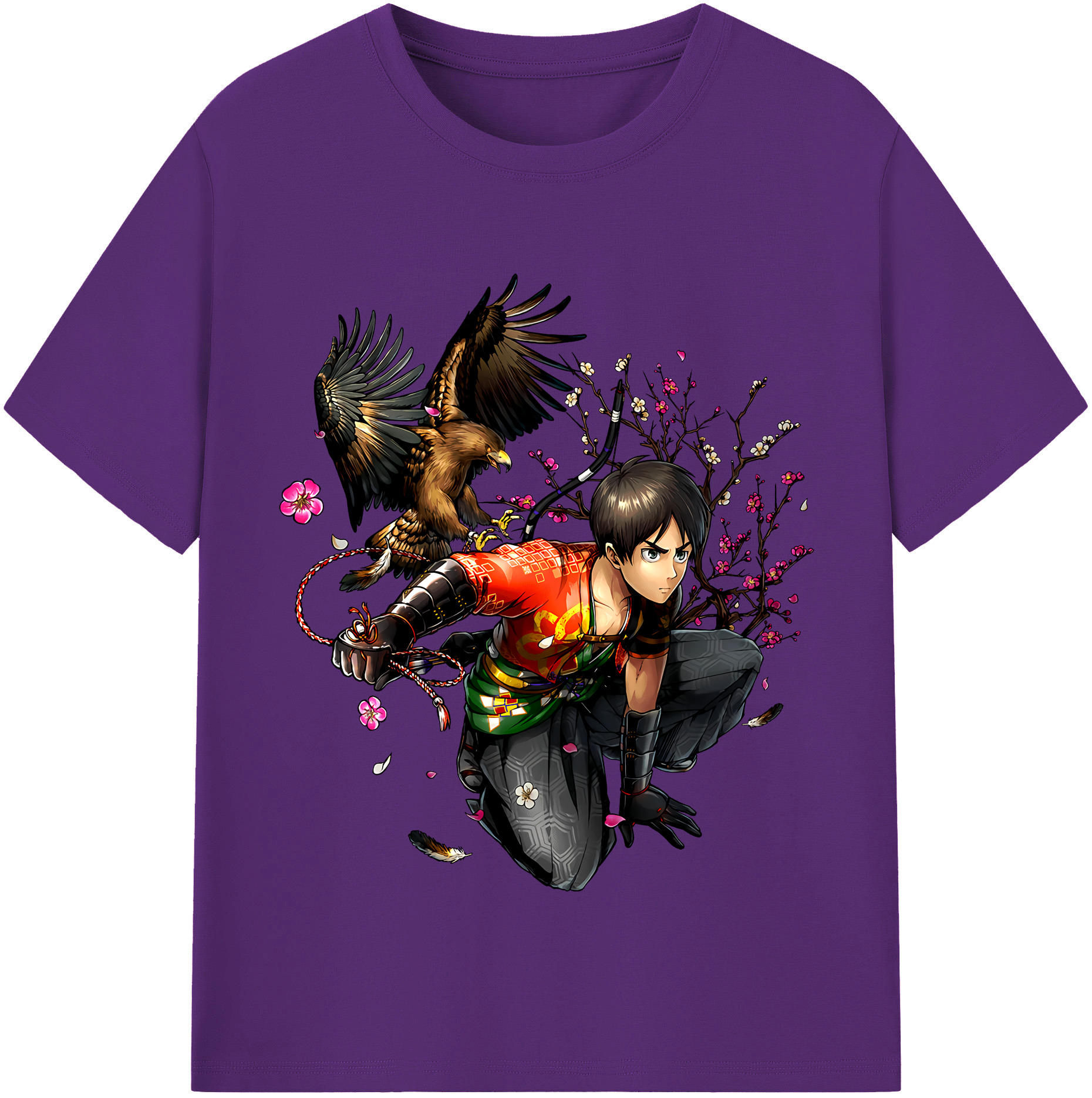 （画像用） 進撃の巨人 エレン･イェーガー Attack on Titan Eren Jäger 綿100％半袖Tシャツ（フロントプリント）