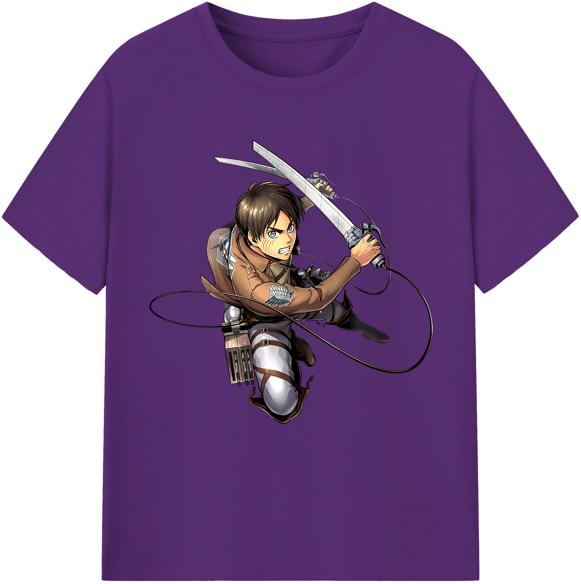 （画像用） 進撃の巨人 エレン･イェーガー Attack on Titan Eren Jäger 綿100％半袖Tシャツ（フロントプリント）