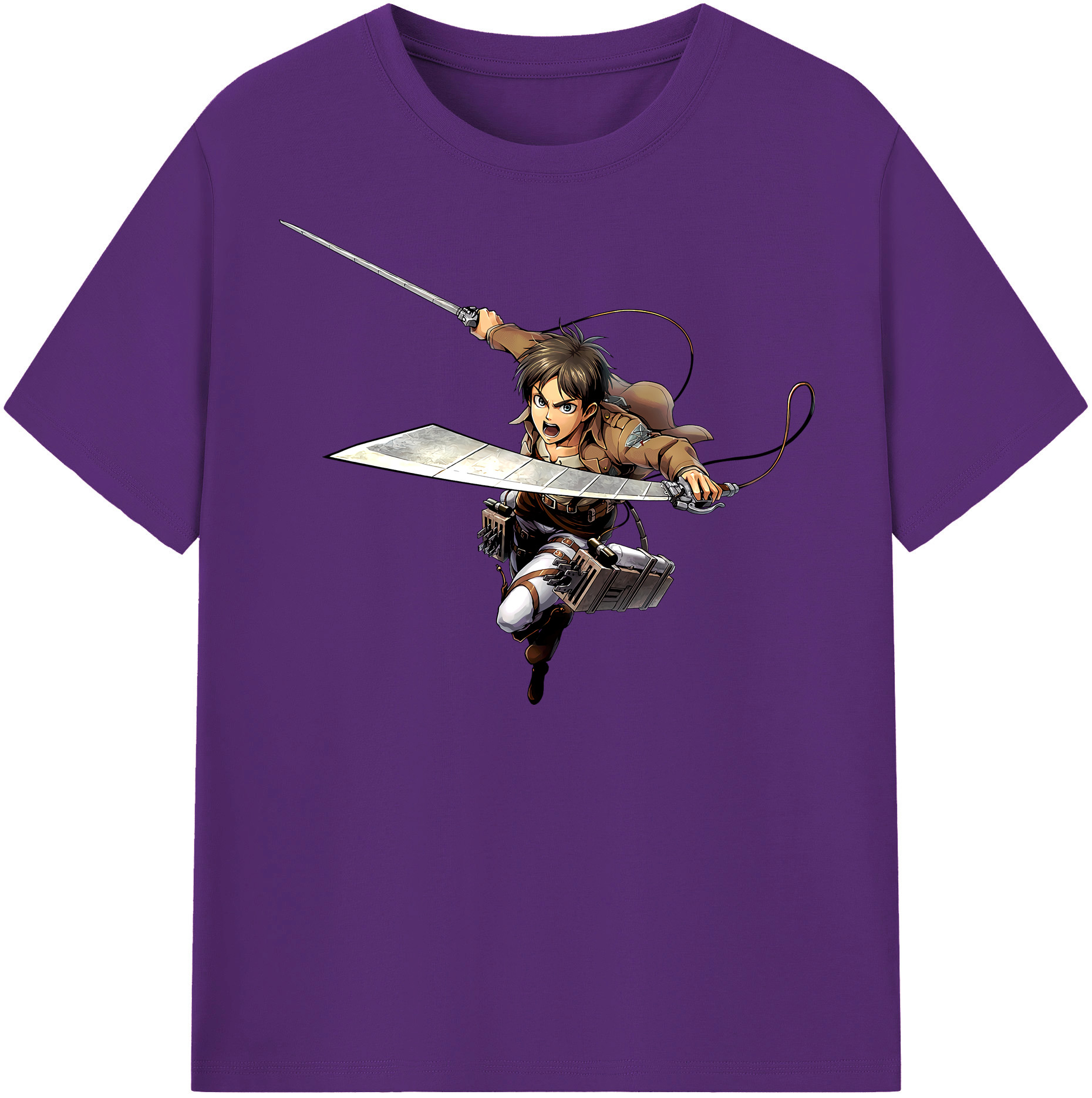 （画像用） 進撃の巨人 エレン･イェーガー Attack on Titan Eren Jäger 綿100％半袖Tシャツ（フロントプリント）