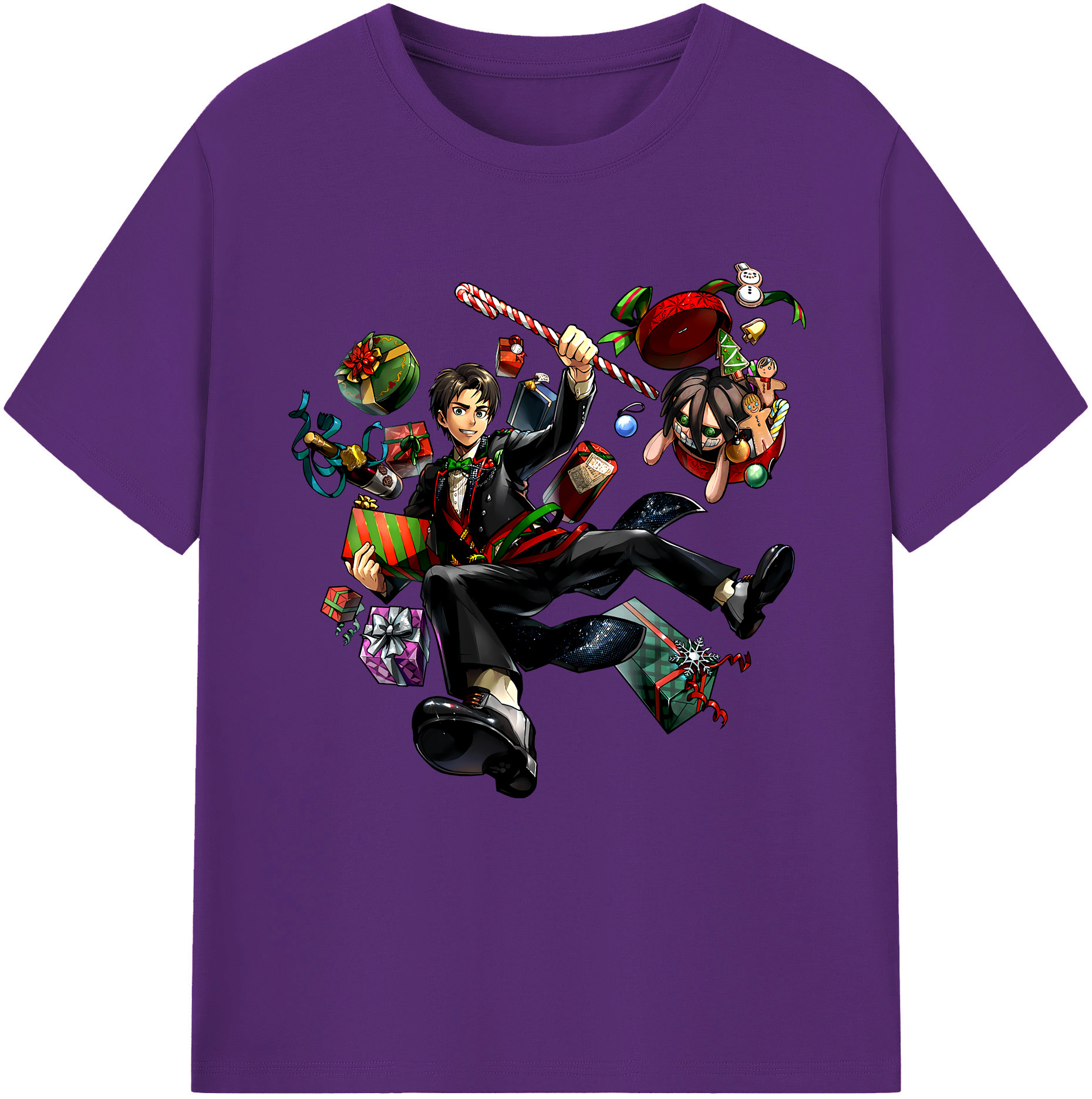 （画像用） 進撃の巨人 エレン･イェーガー Attack on Titan Eren Jäger 綿100％半袖Tシャツ（フロントプリント）