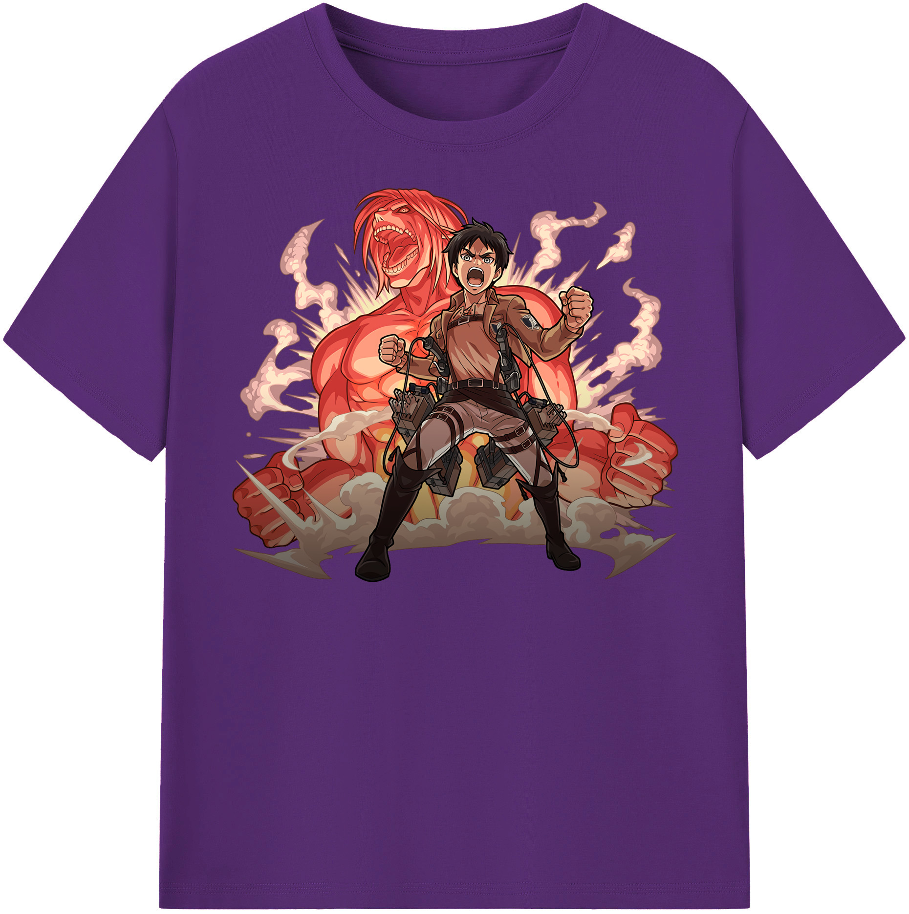 （画像用） 進撃の巨人 エレン･イェーガー Attack on Titan Eren Jäger 綿100％半袖Tシャツ（フロントプリント）