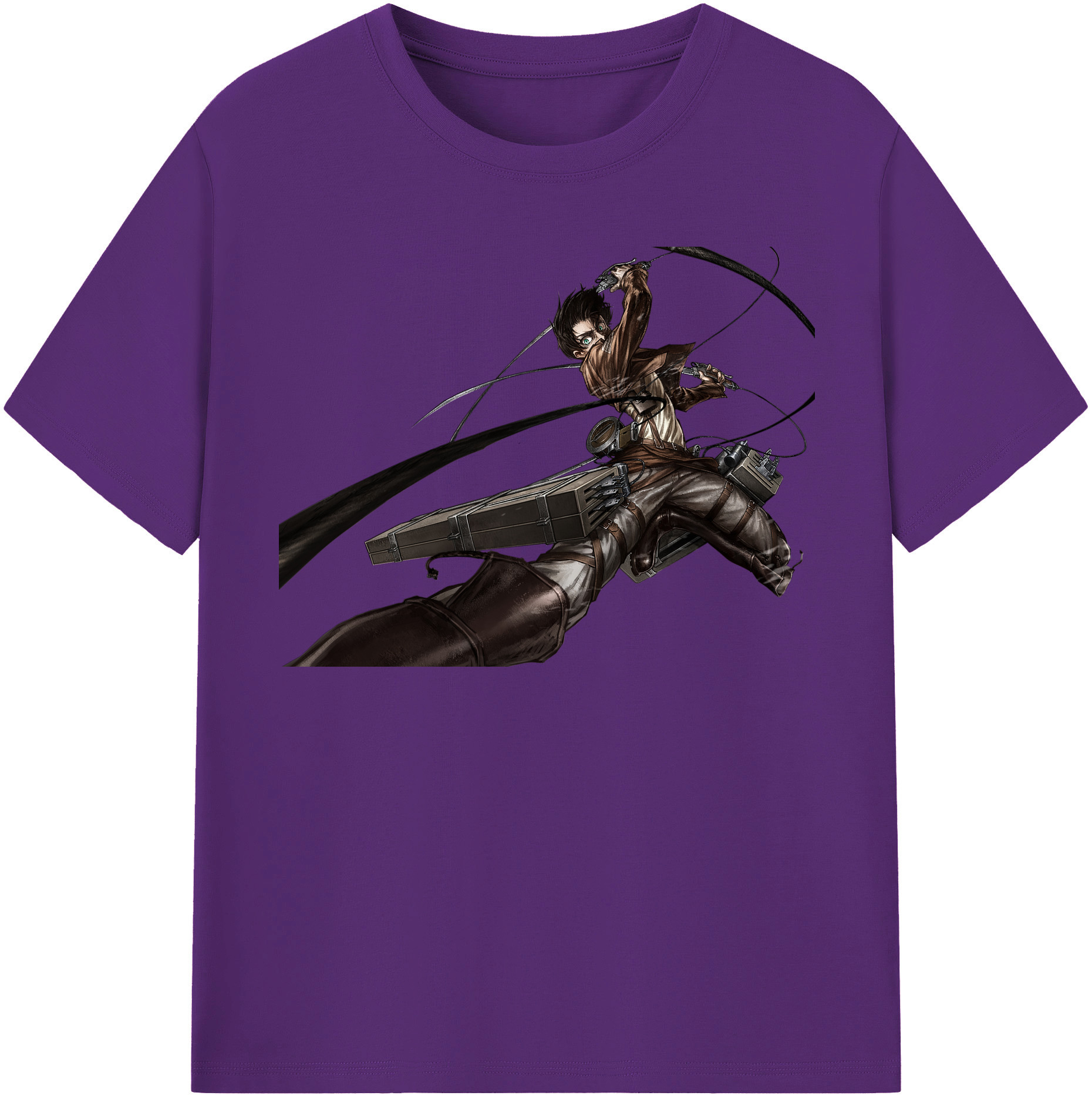 （画像用） 進撃の巨人 エレン･イェーガー Attack on Titan Eren Jäger 綿100％半袖Tシャツ（フロントプリント）
