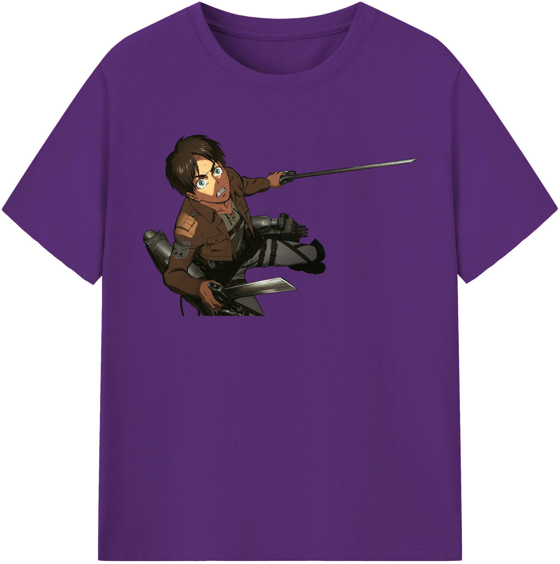 （画像用） 進撃の巨人 エレン･イェーガー Attack on Titan Eren Jäger 綿100％半袖Tシャツ（フロントプリント）