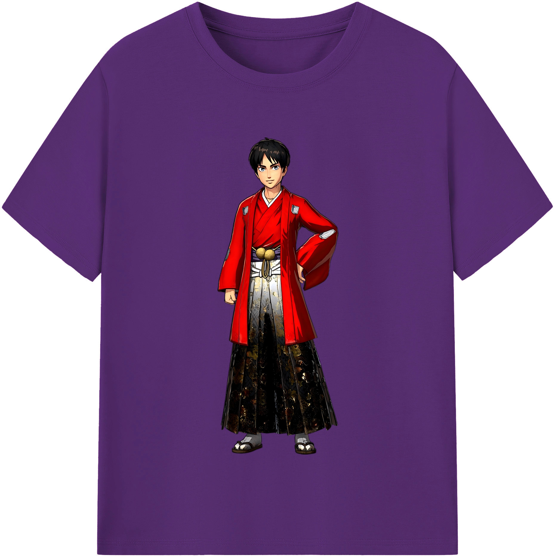 （画像用） 進撃の巨人 エレン･イェーガー Attack on Titan Eren Jäger 綿100％半袖Tシャツ（フロントプリント）